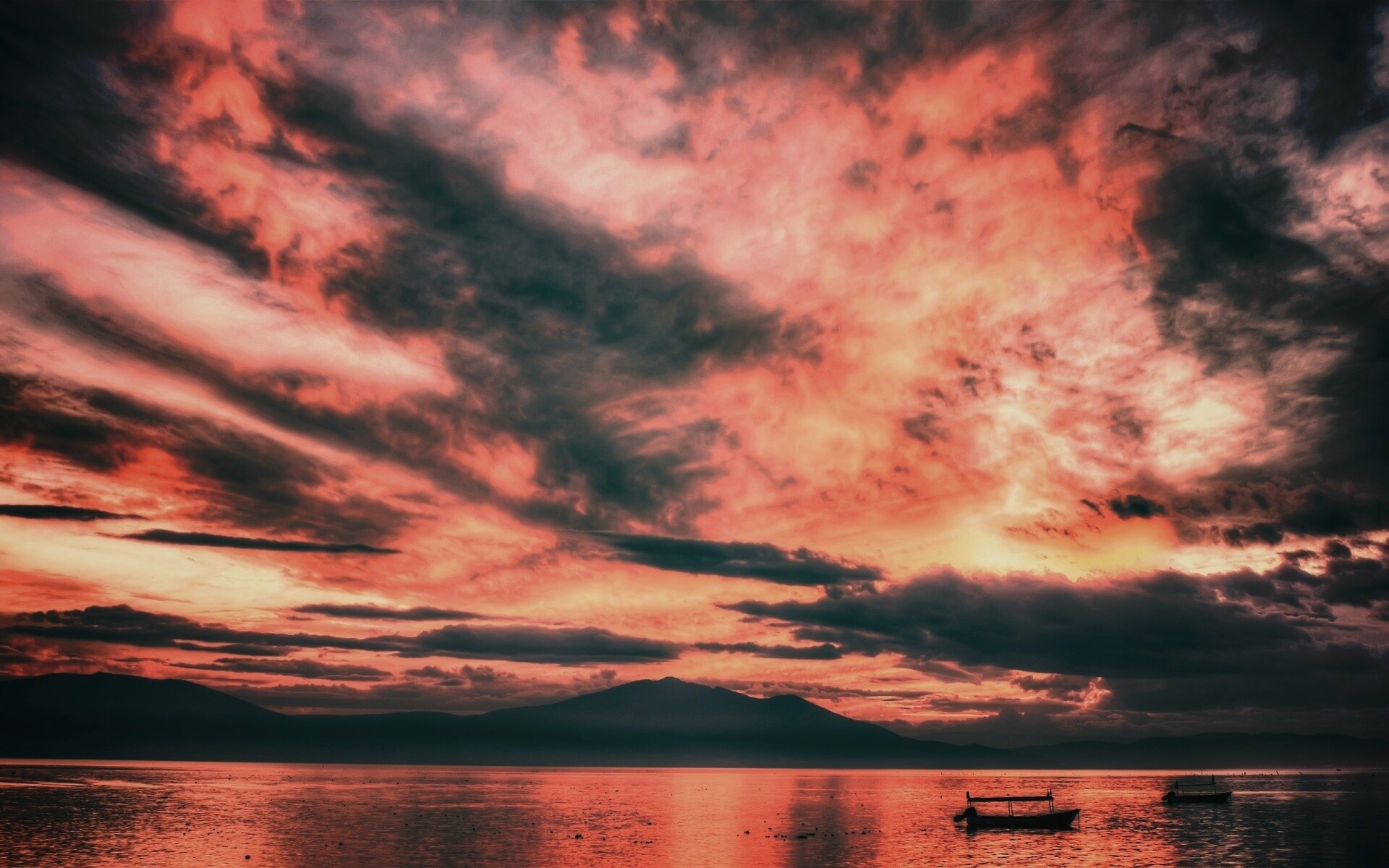 Мексика: лодки на озере обои