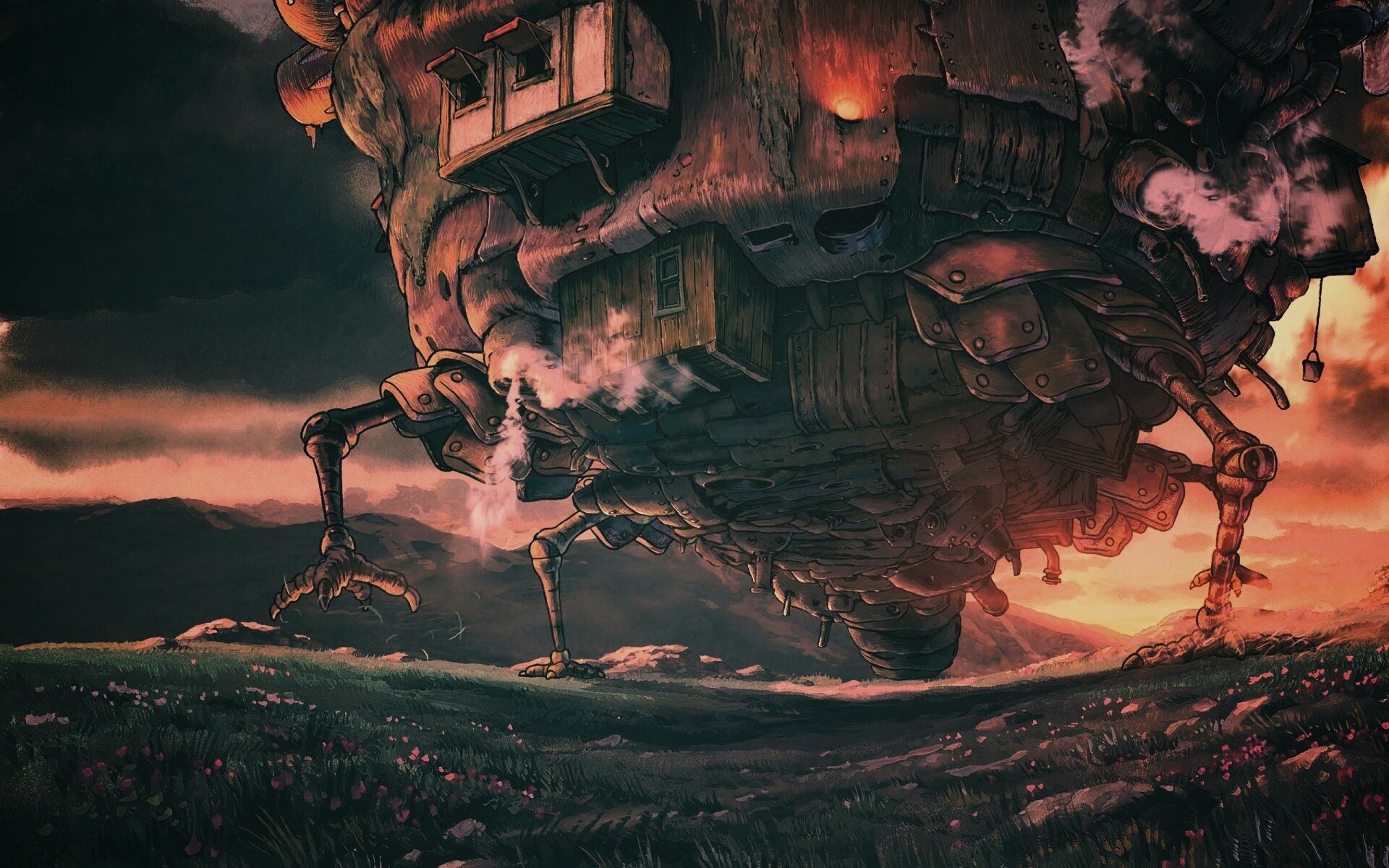 Ходячий замок в движении обои