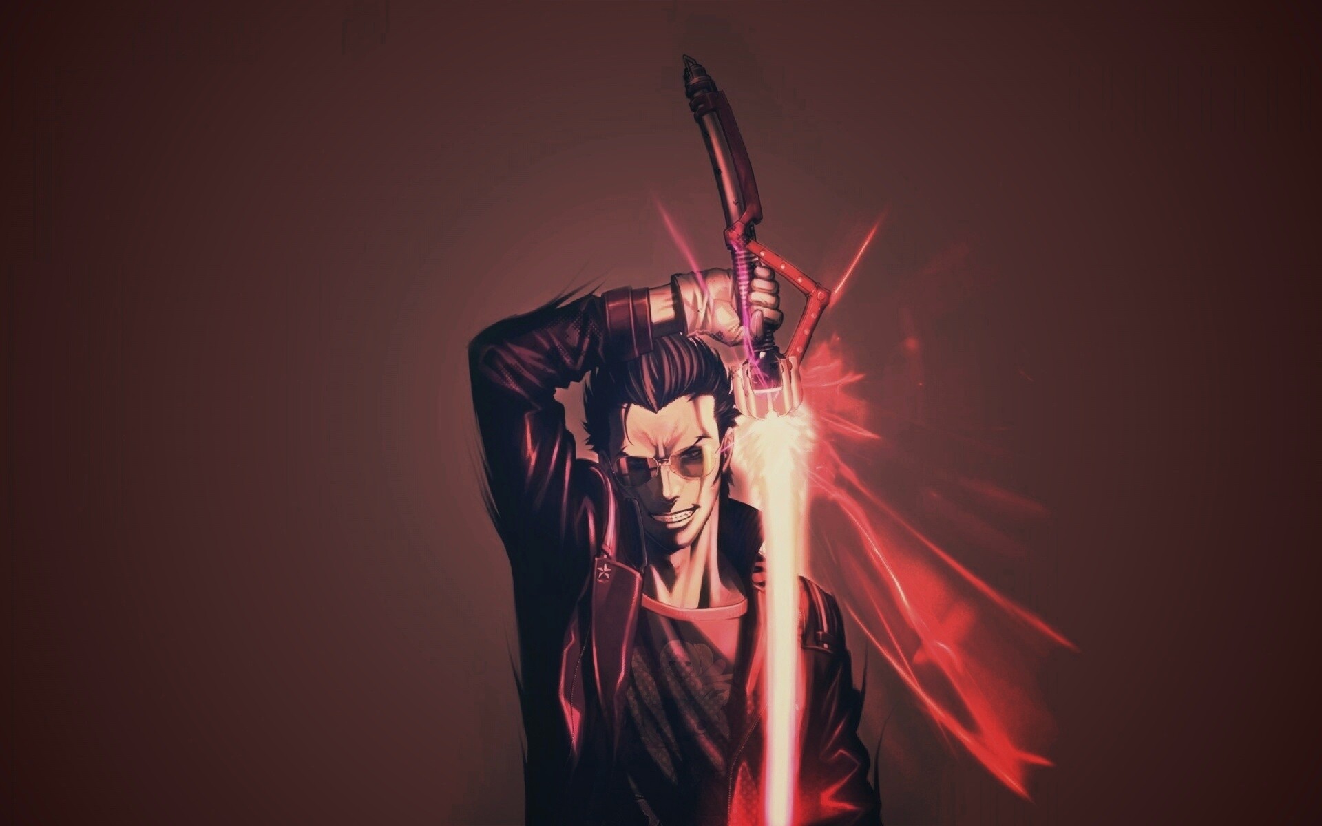 Мужик с зверским световым мечом обои