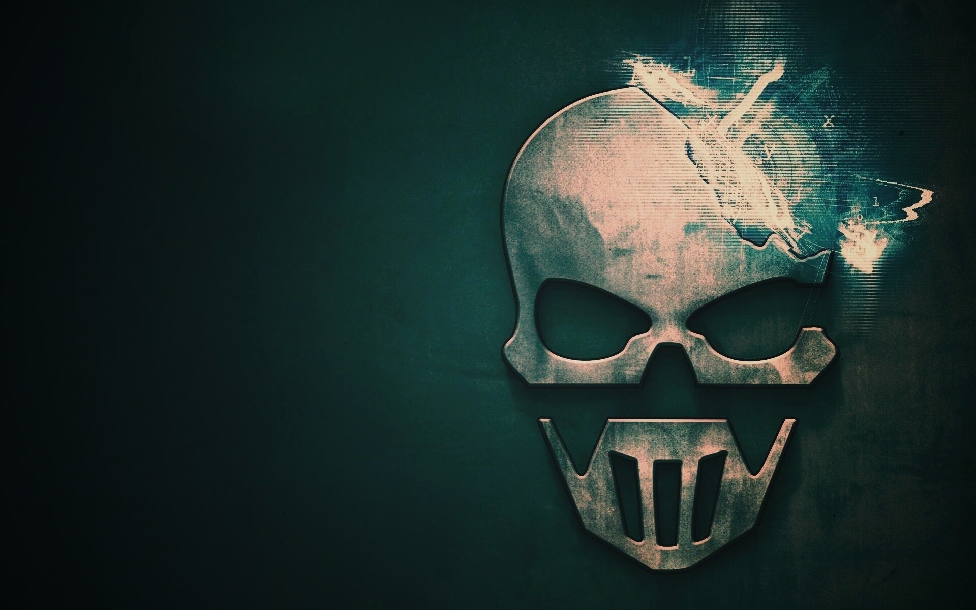 Контур стального черепа обои