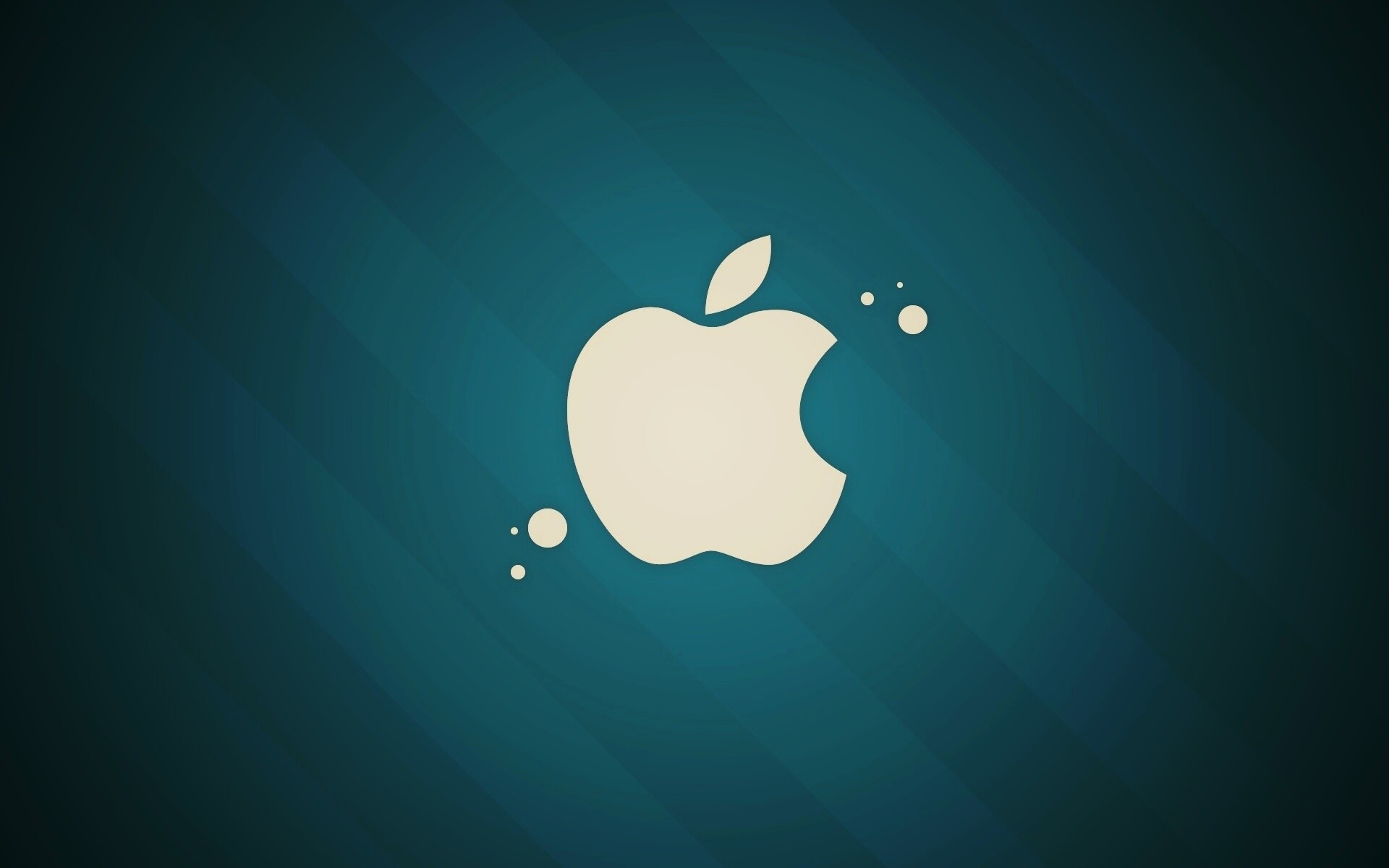 Логотип Apple на фоне голубых полос обои