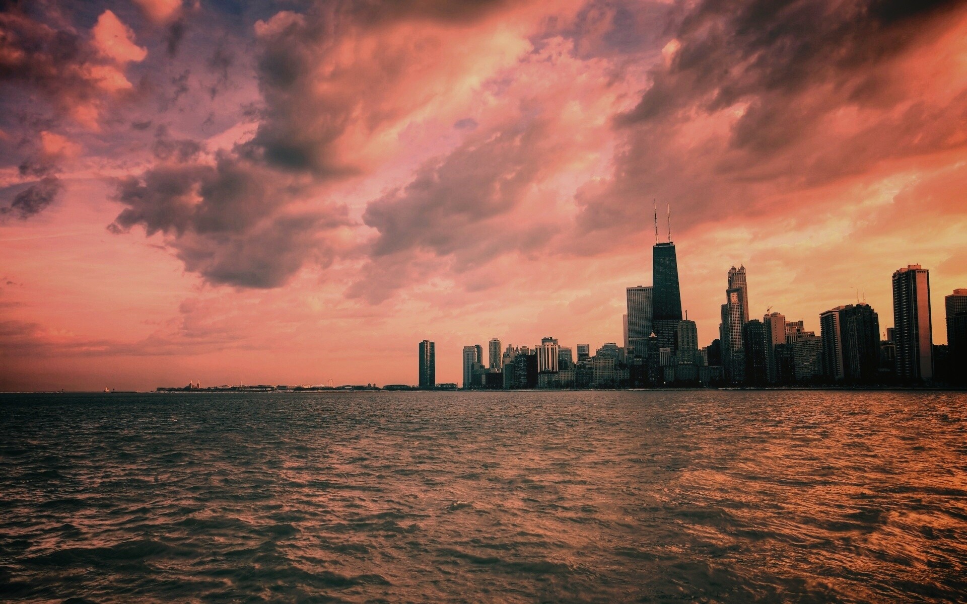 Вид на Чикаго обои