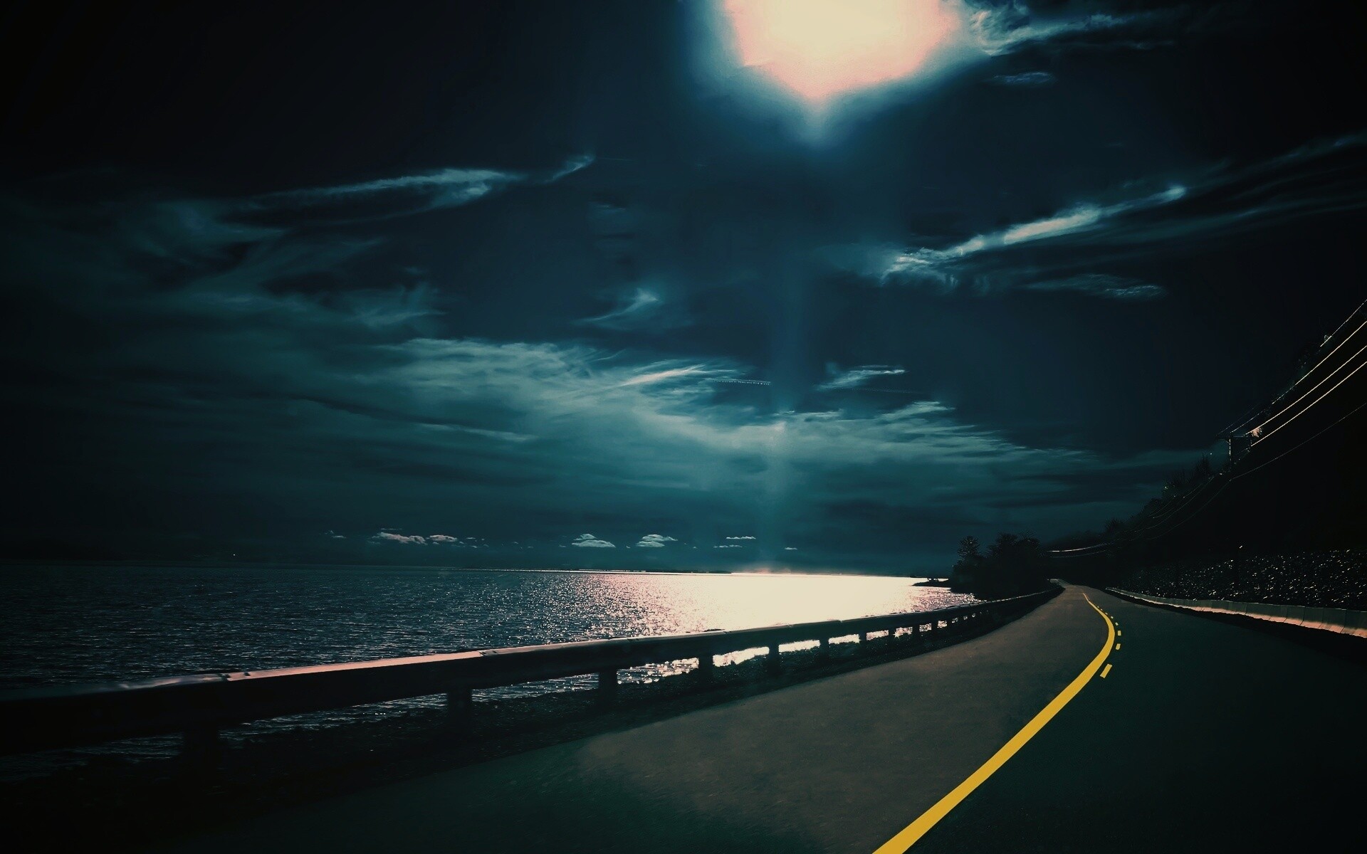 Ночная дорога обои