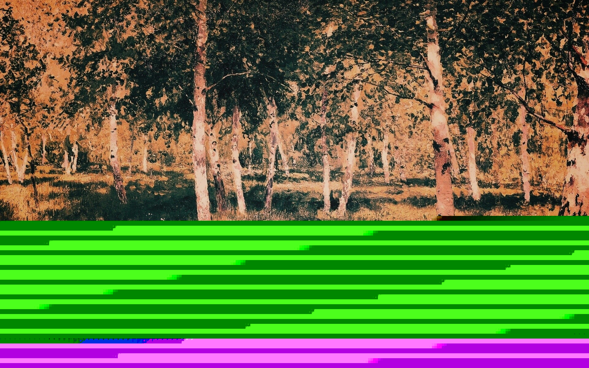 Левитан "Берёзовая роща" обои