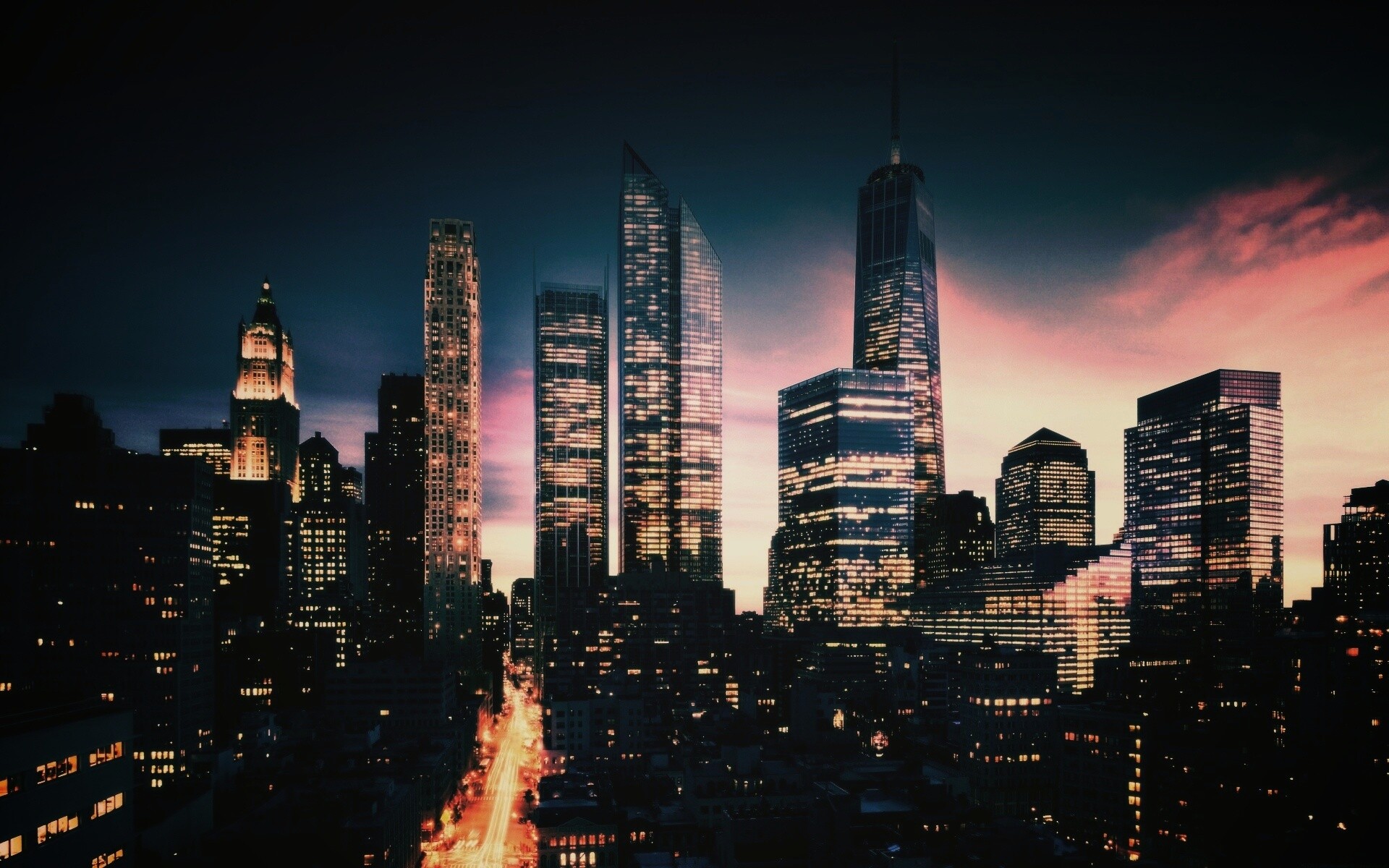 Ночной город обои