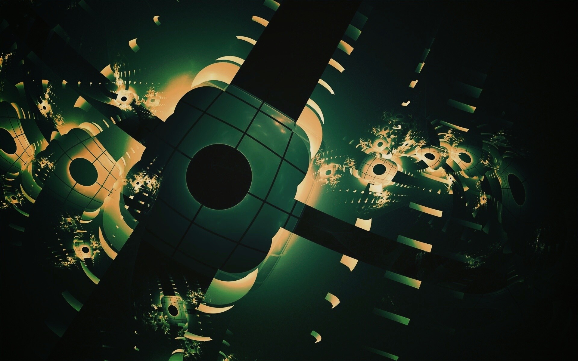 Абстрактные темно-зеленые фигуры обои