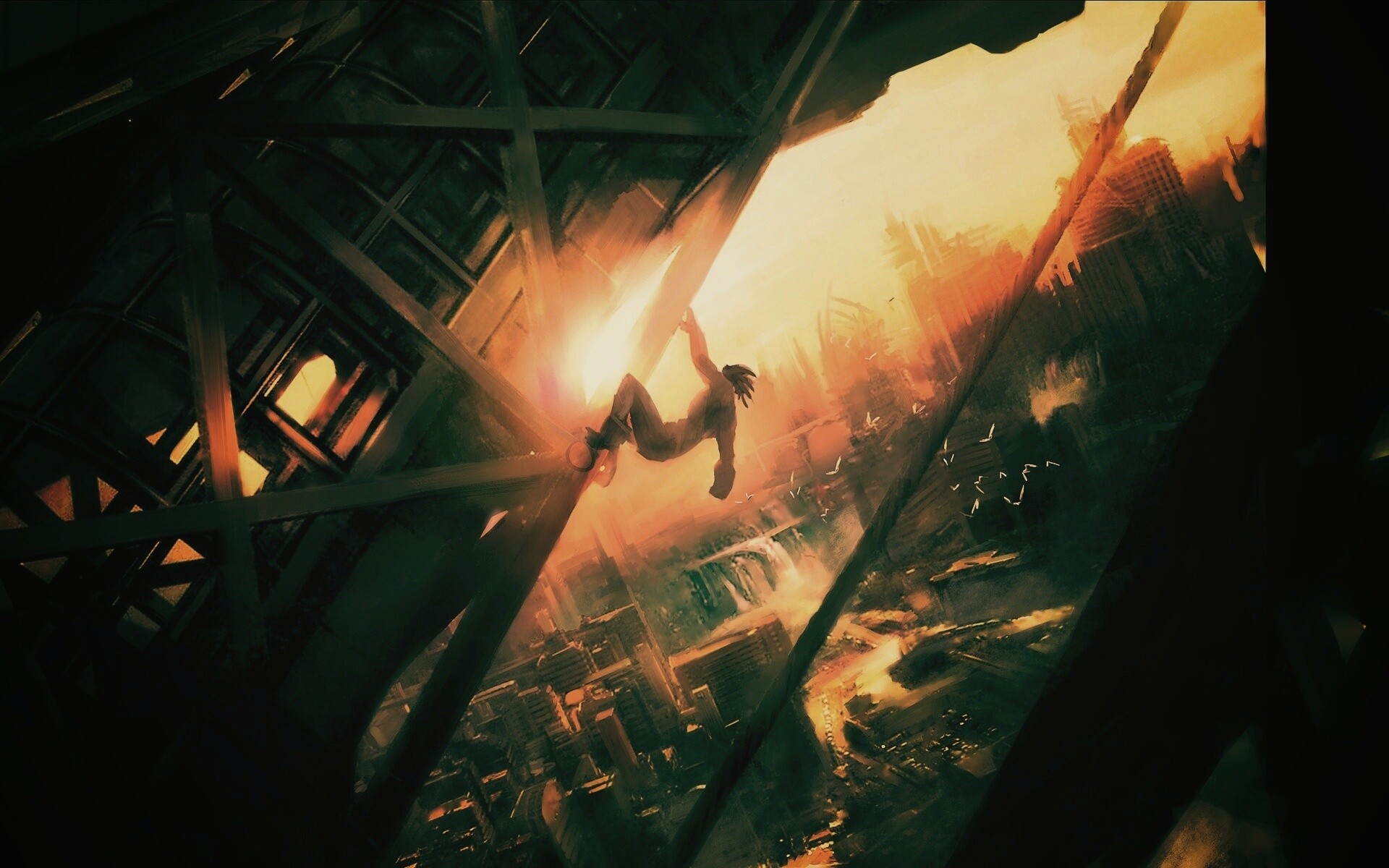 Мутант в постапокалиптическом городе обои