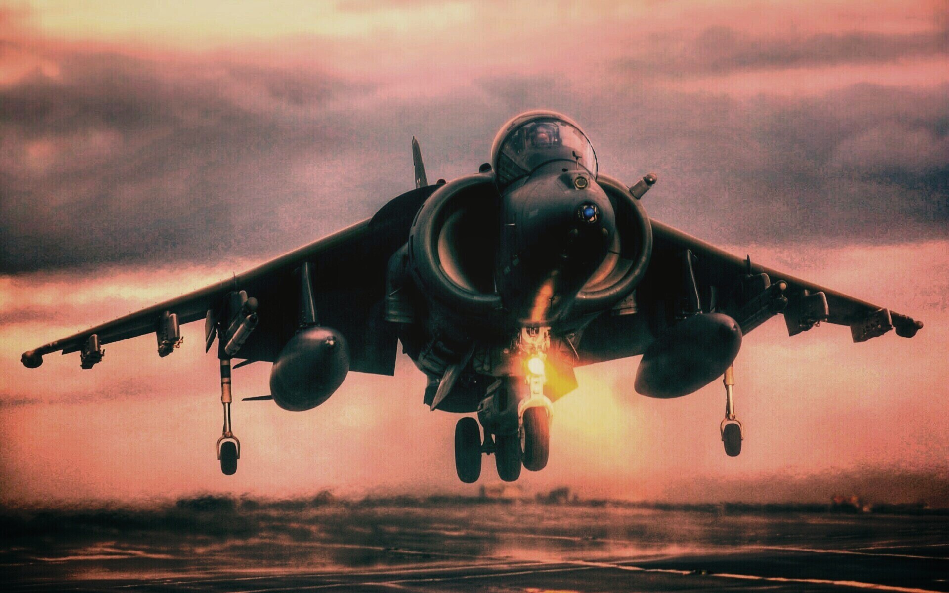 Истребитель на взлете обои