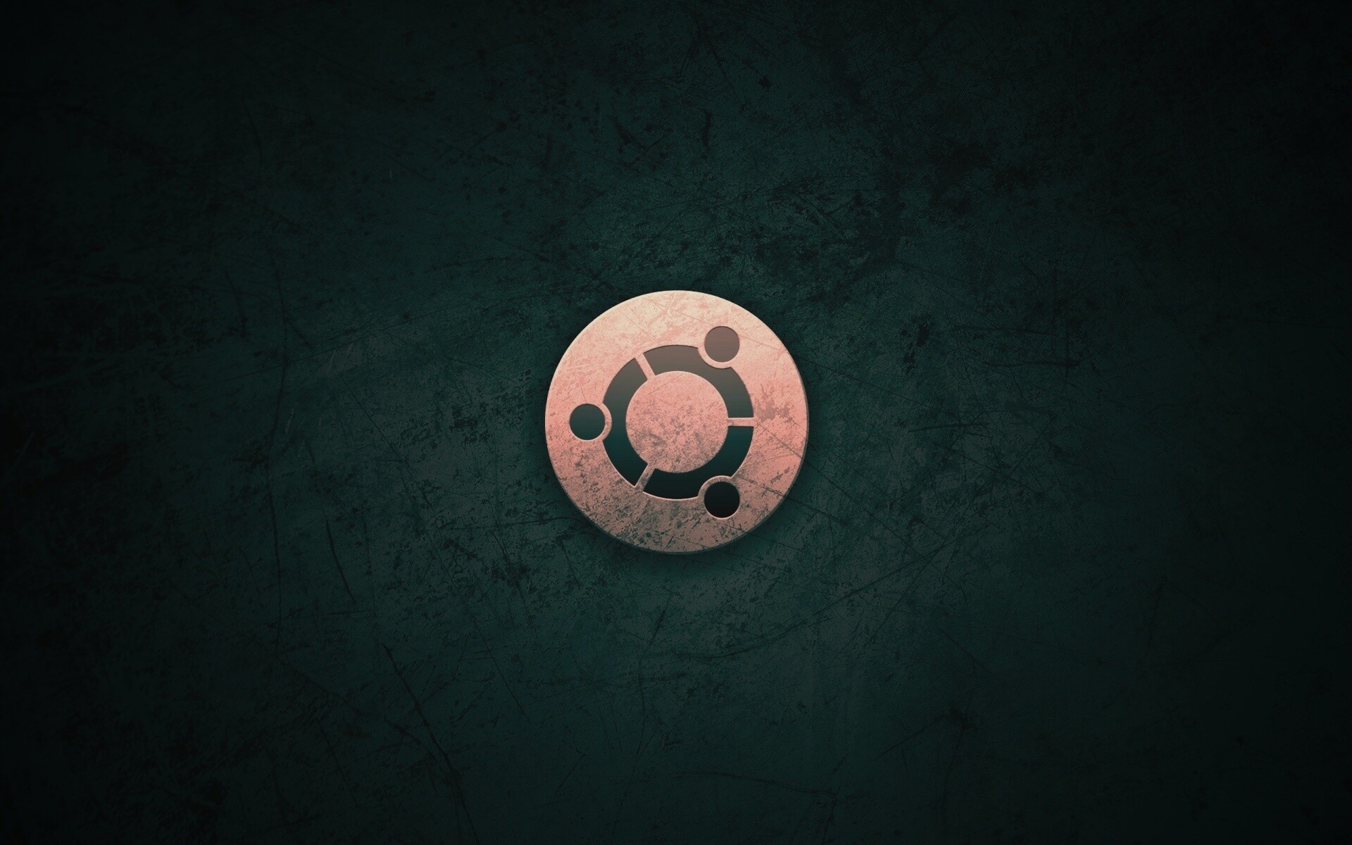 Логотип убунту из металла обои