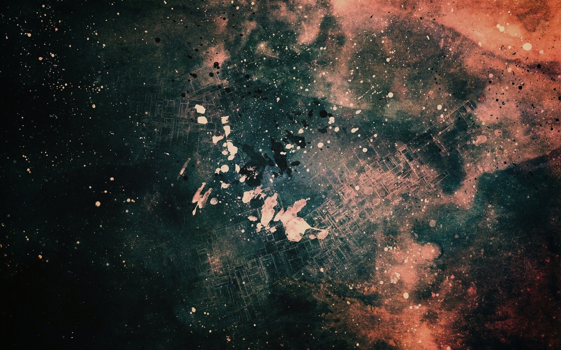 Паттер из красок и штрихов обои