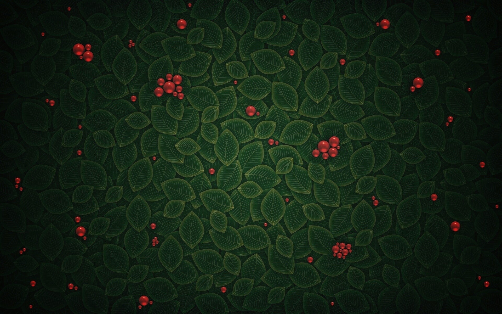 Векторные листья с ягодами обои