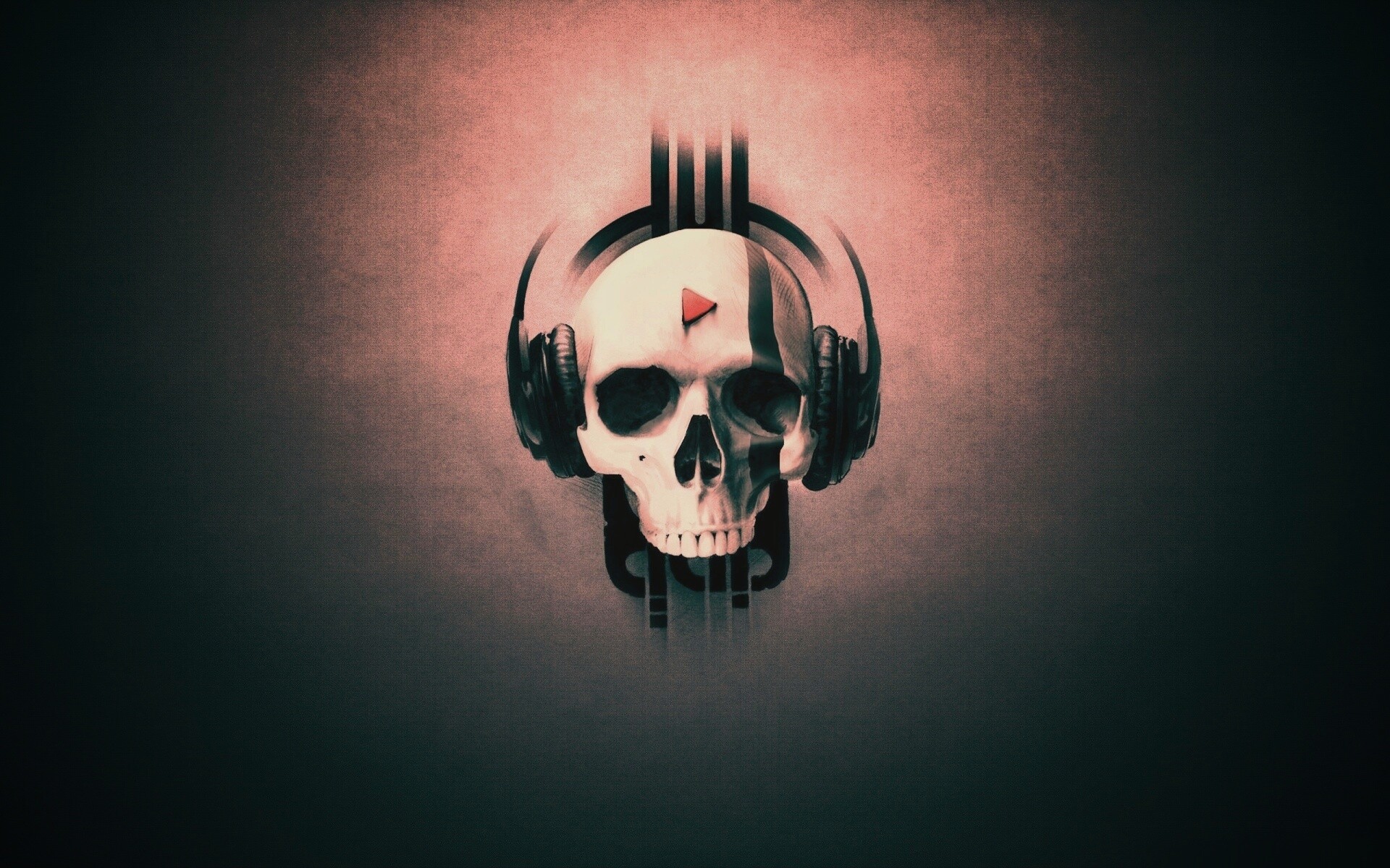 Череп в наушниках обои