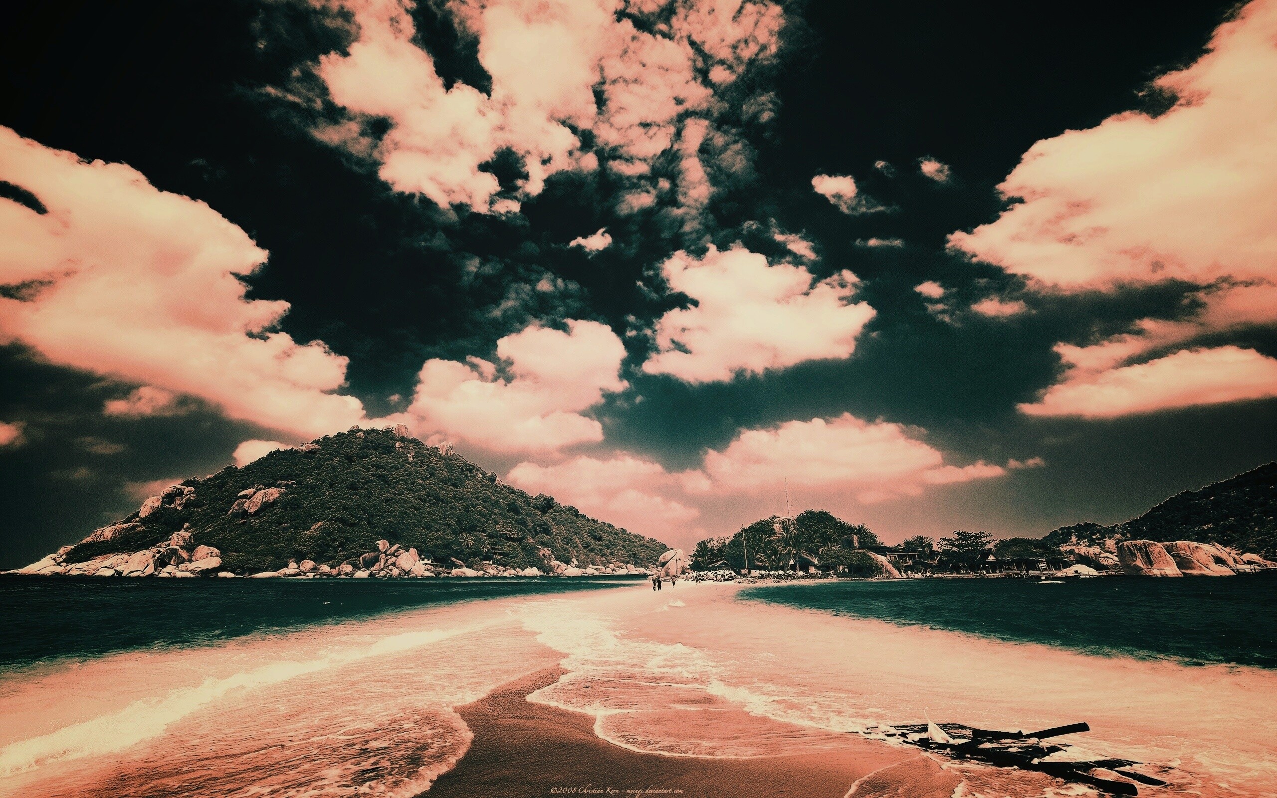 Двойное море обои