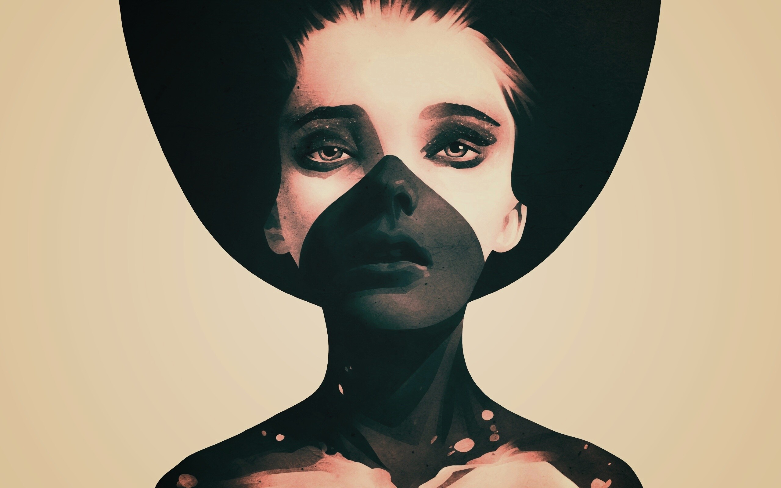 Черно-белый бодиарт обои