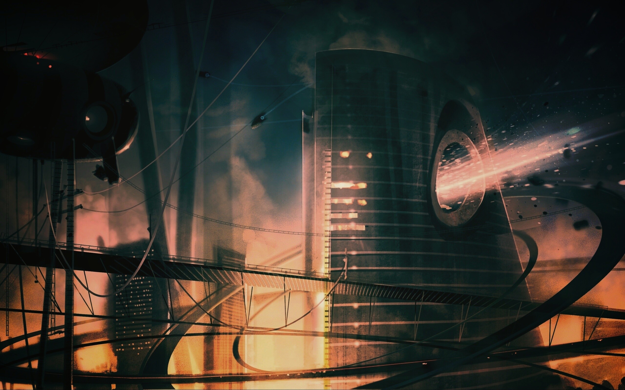 Выброс в городе будущего обои