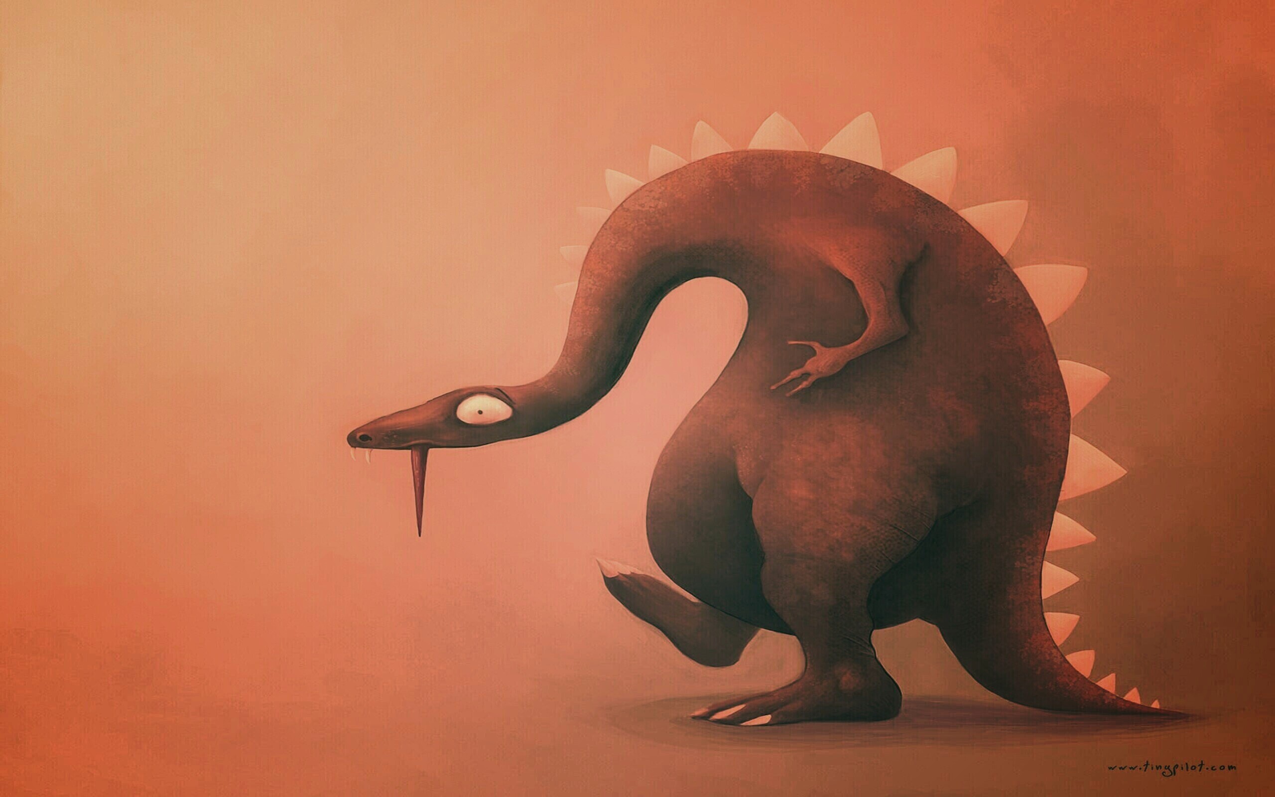 Рисованый динозавр обои