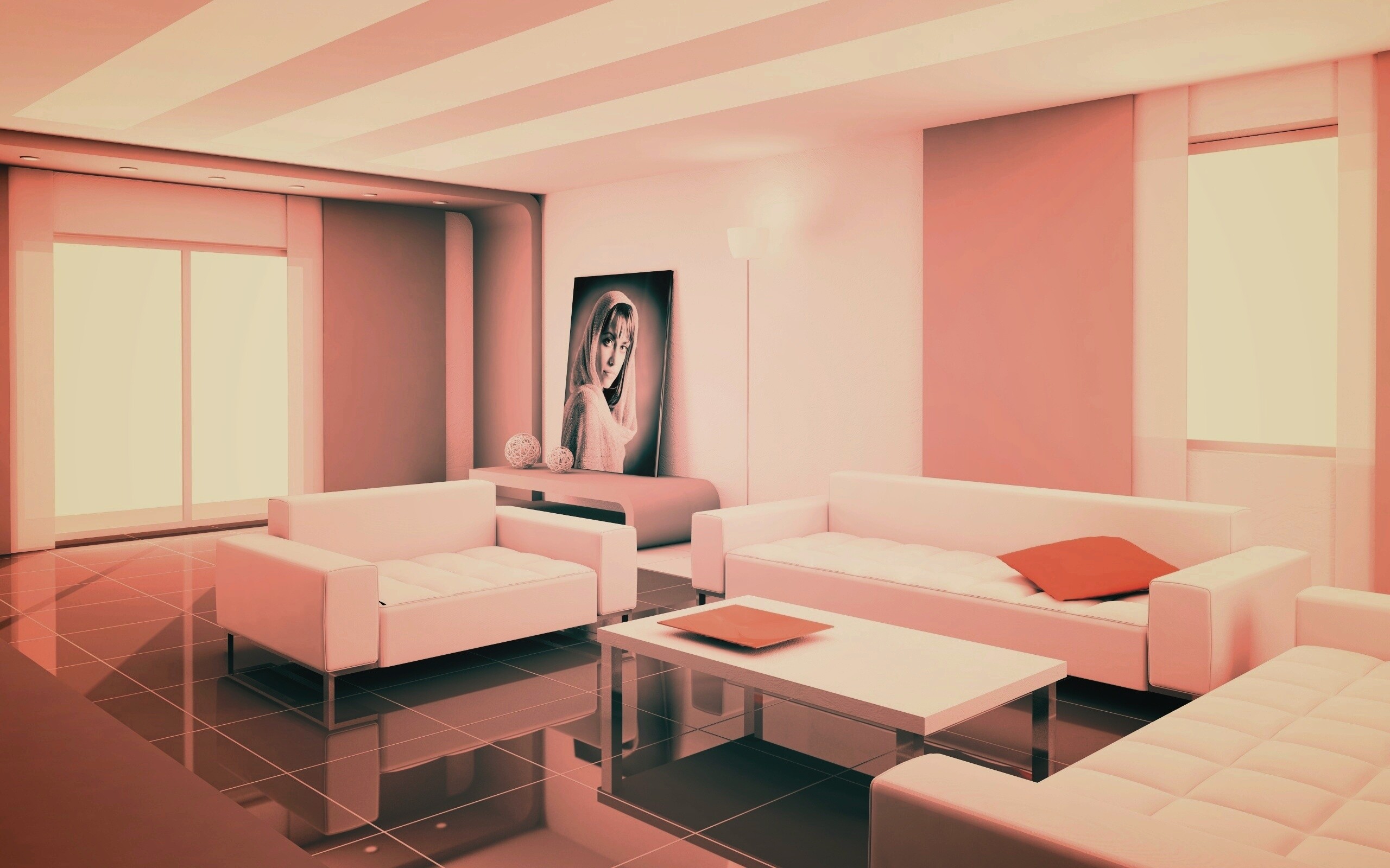 Белая гостинная обои