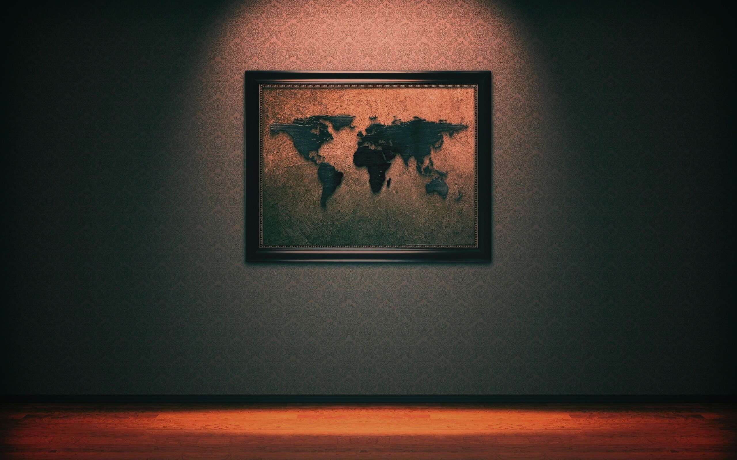 Картина с картой мира обои