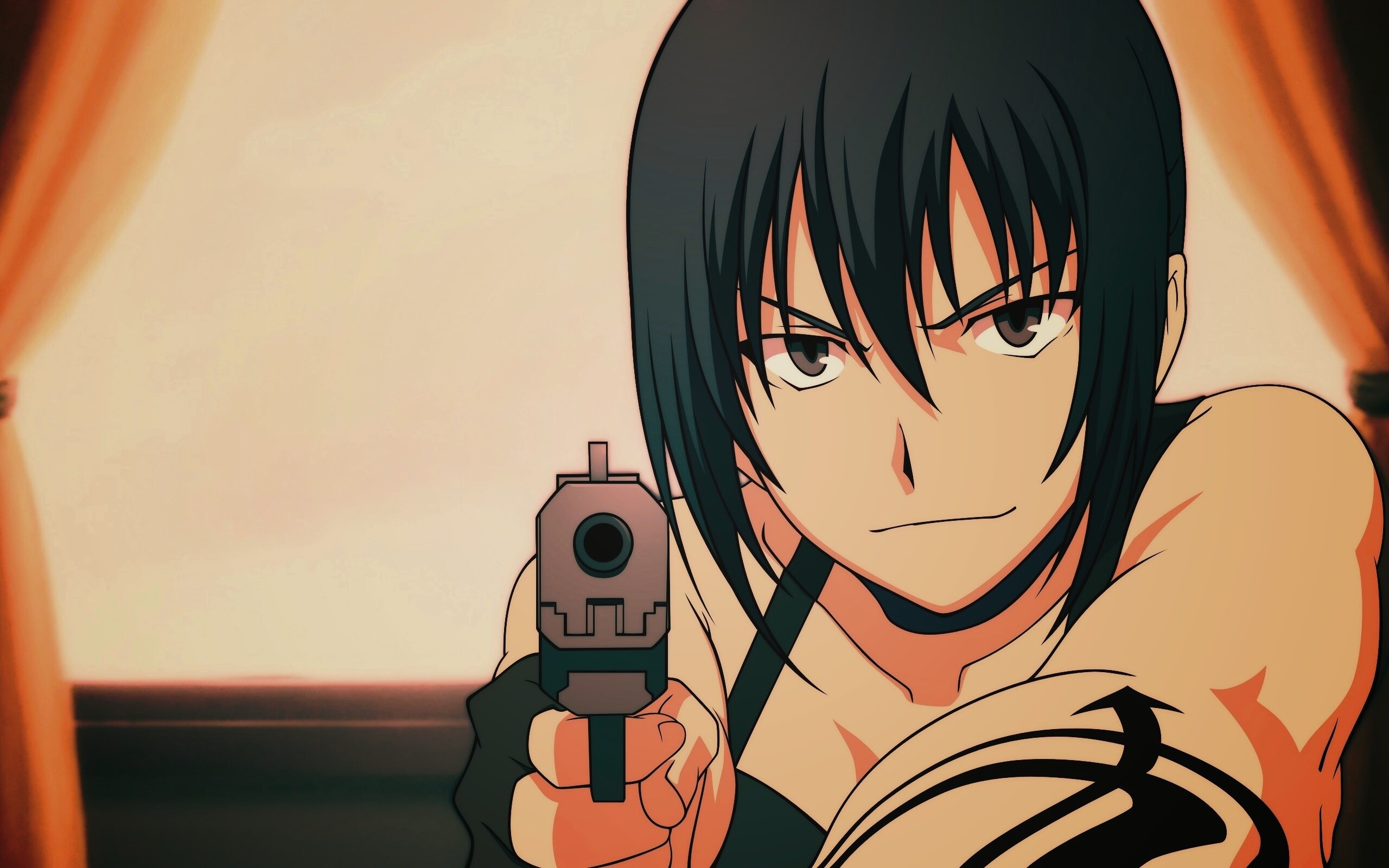 Девушка с пистолетом обои