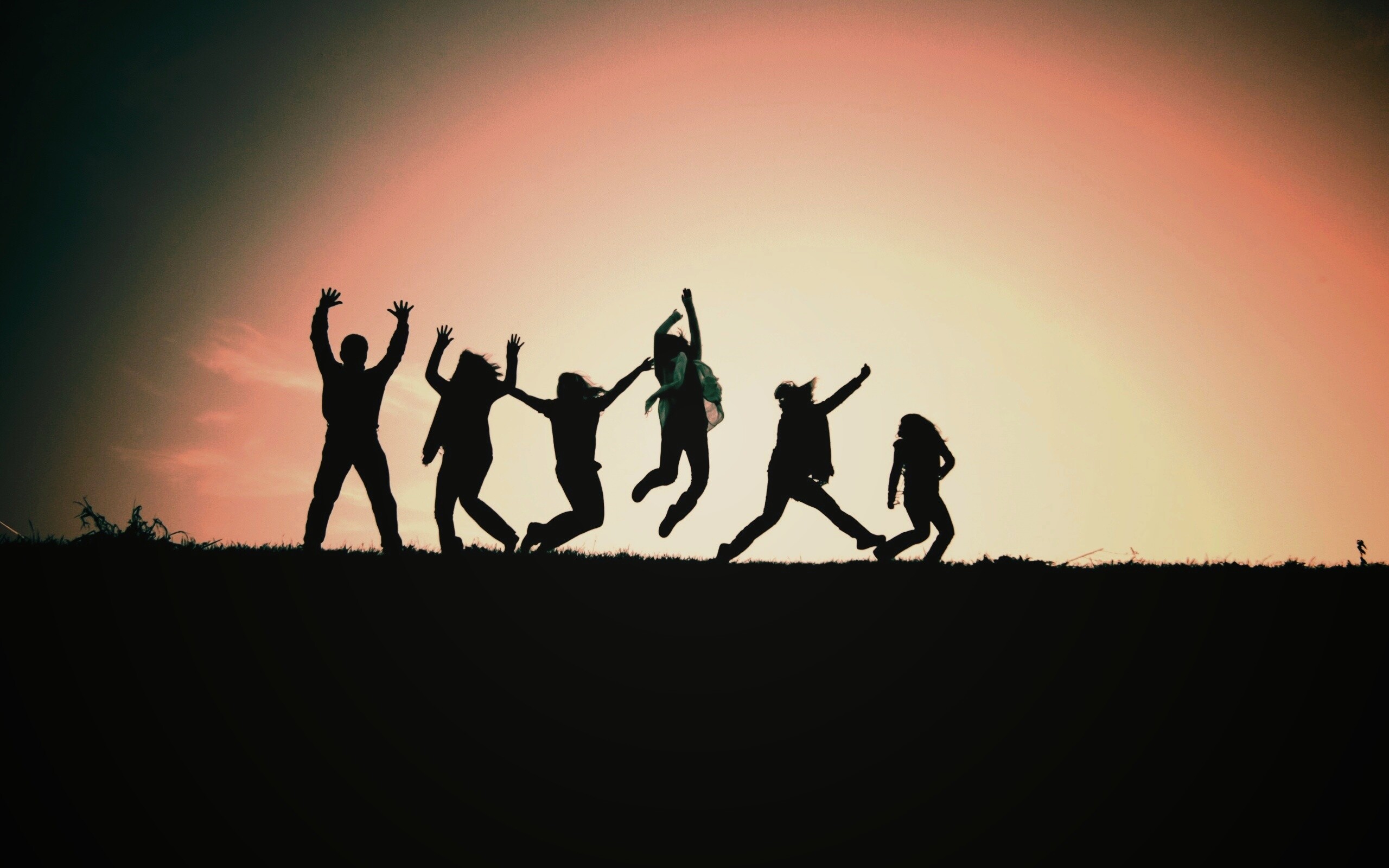Силуэты людей обои