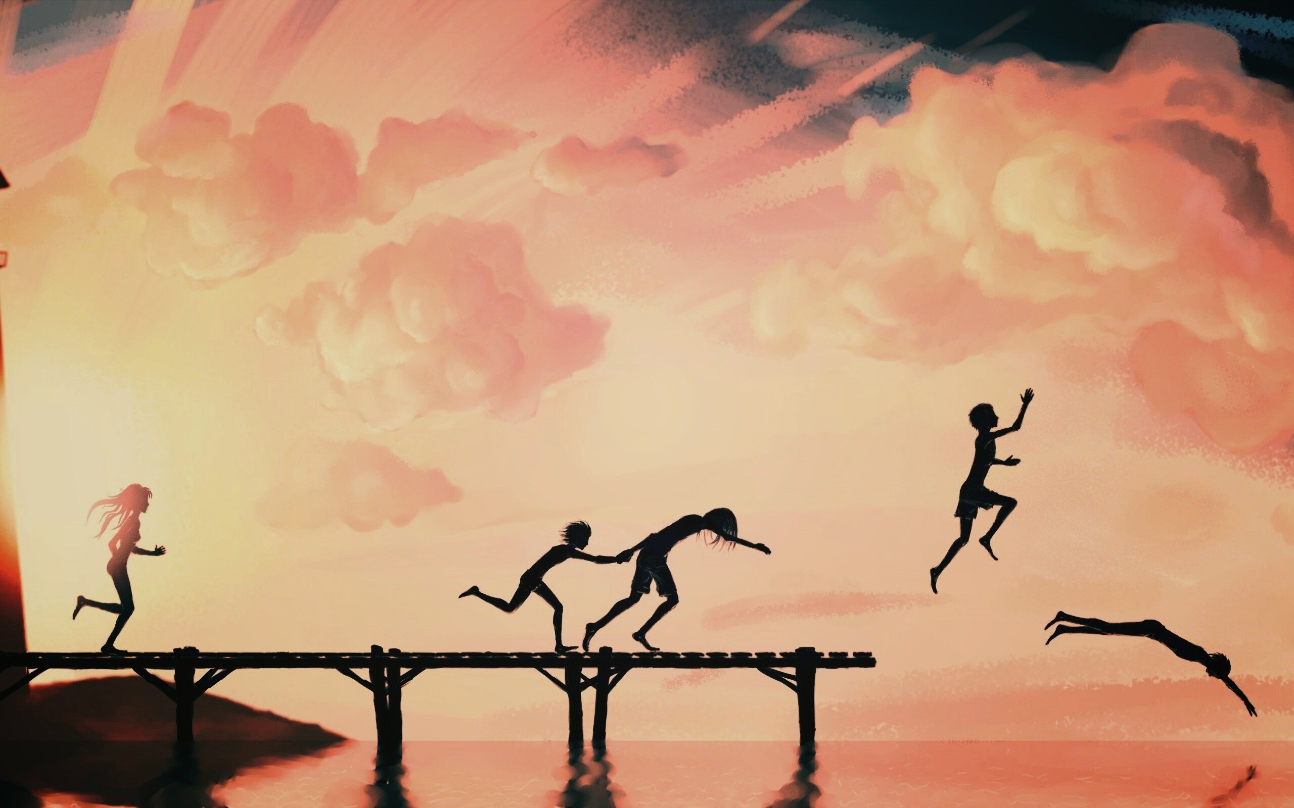 Прыжки с причала обои