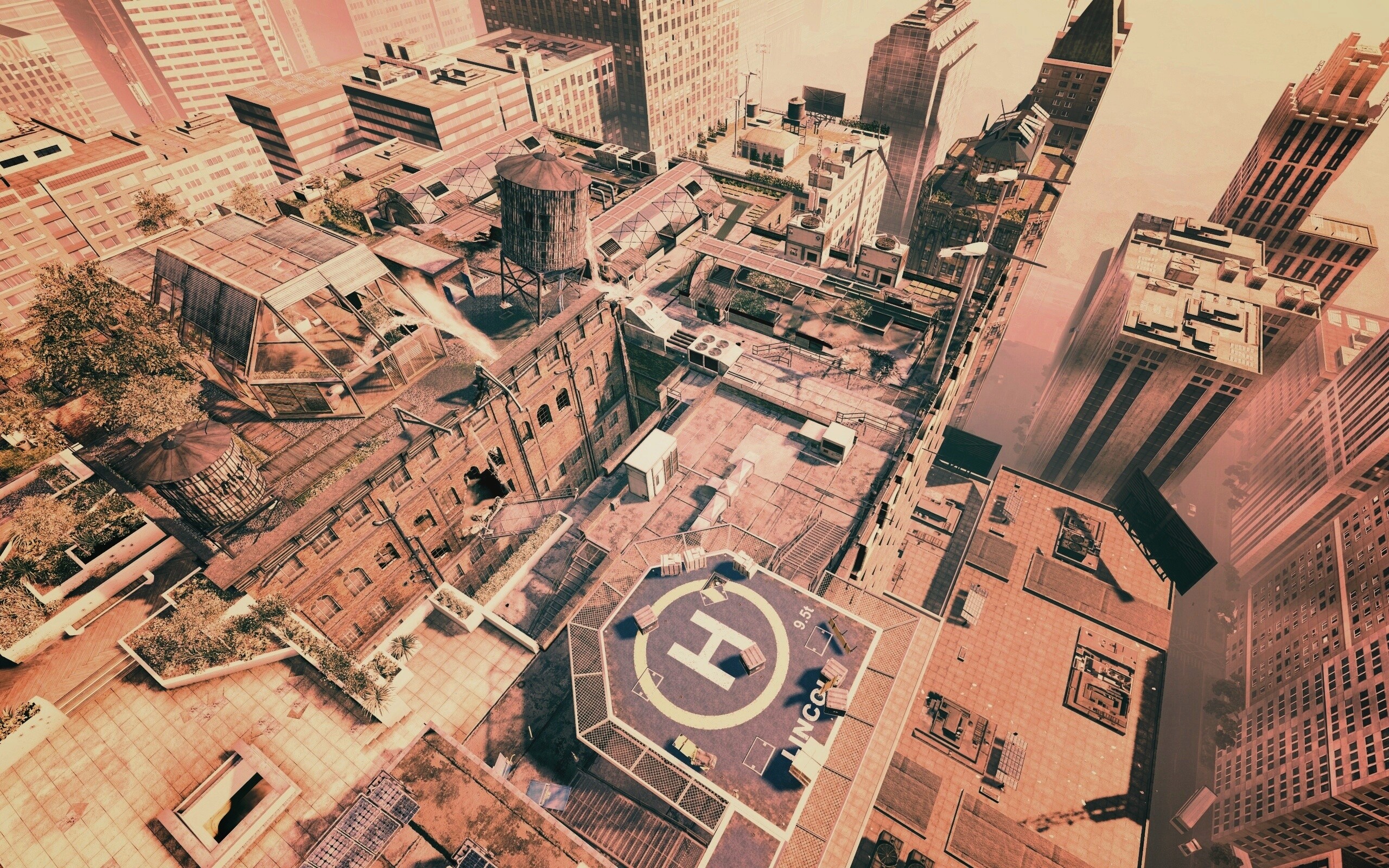 Вид сверху на карту уровня из Crysis 2 обои