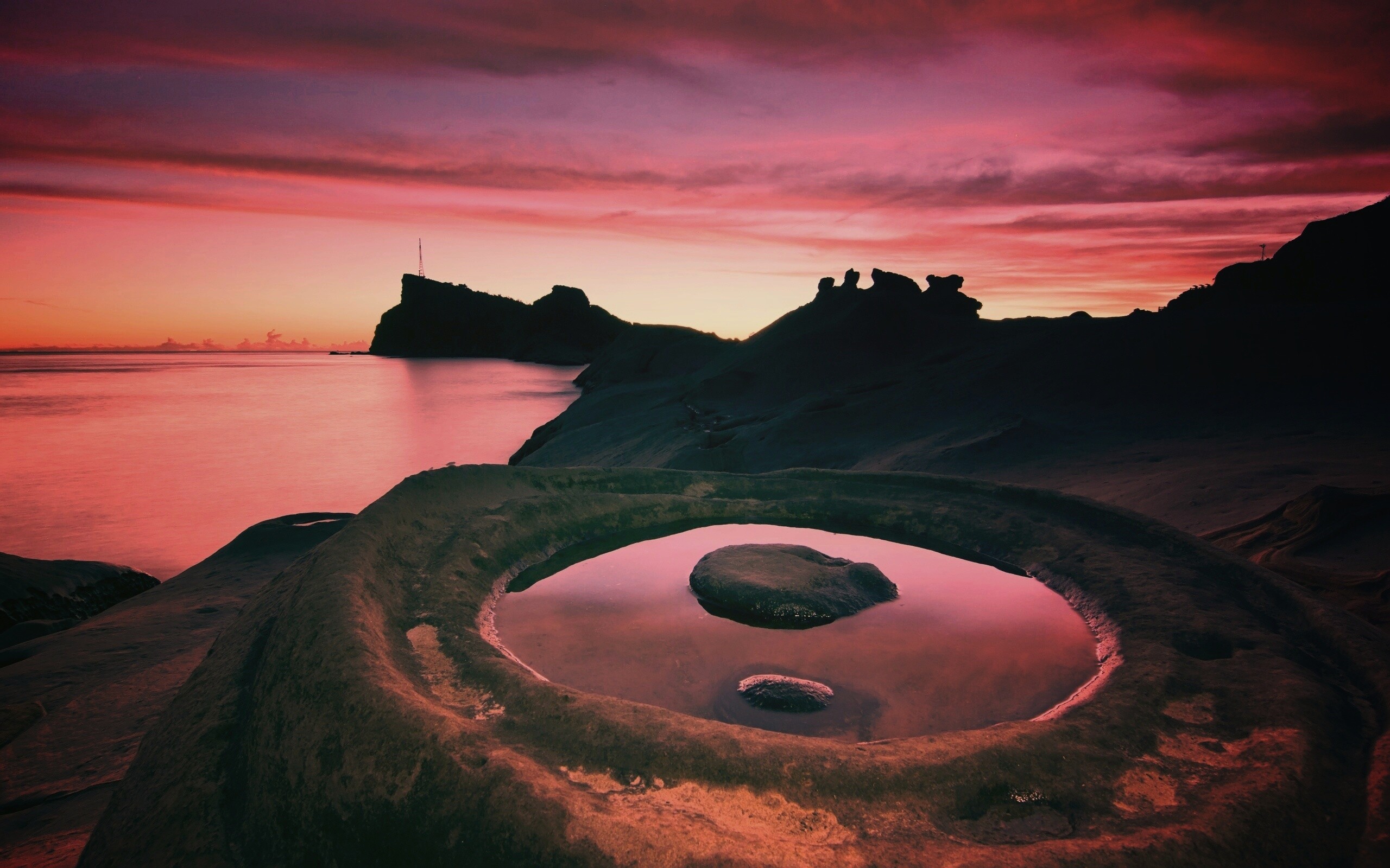 Закат на побережье обои