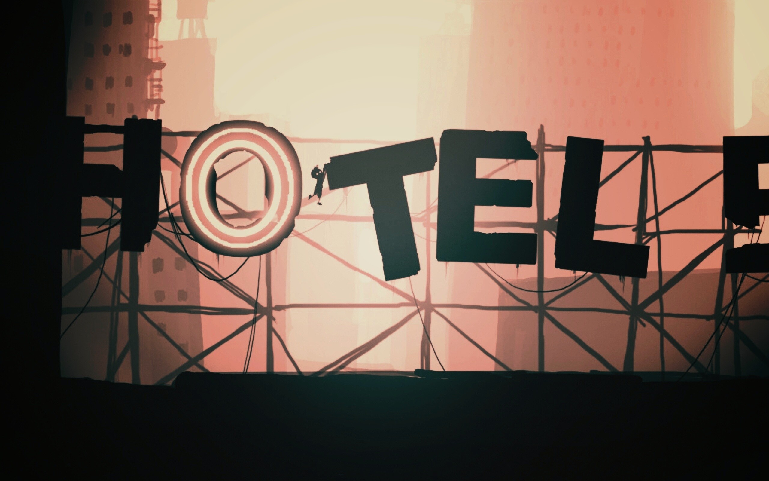 Мальчик из Limbo на вывеске "Hotel" обои