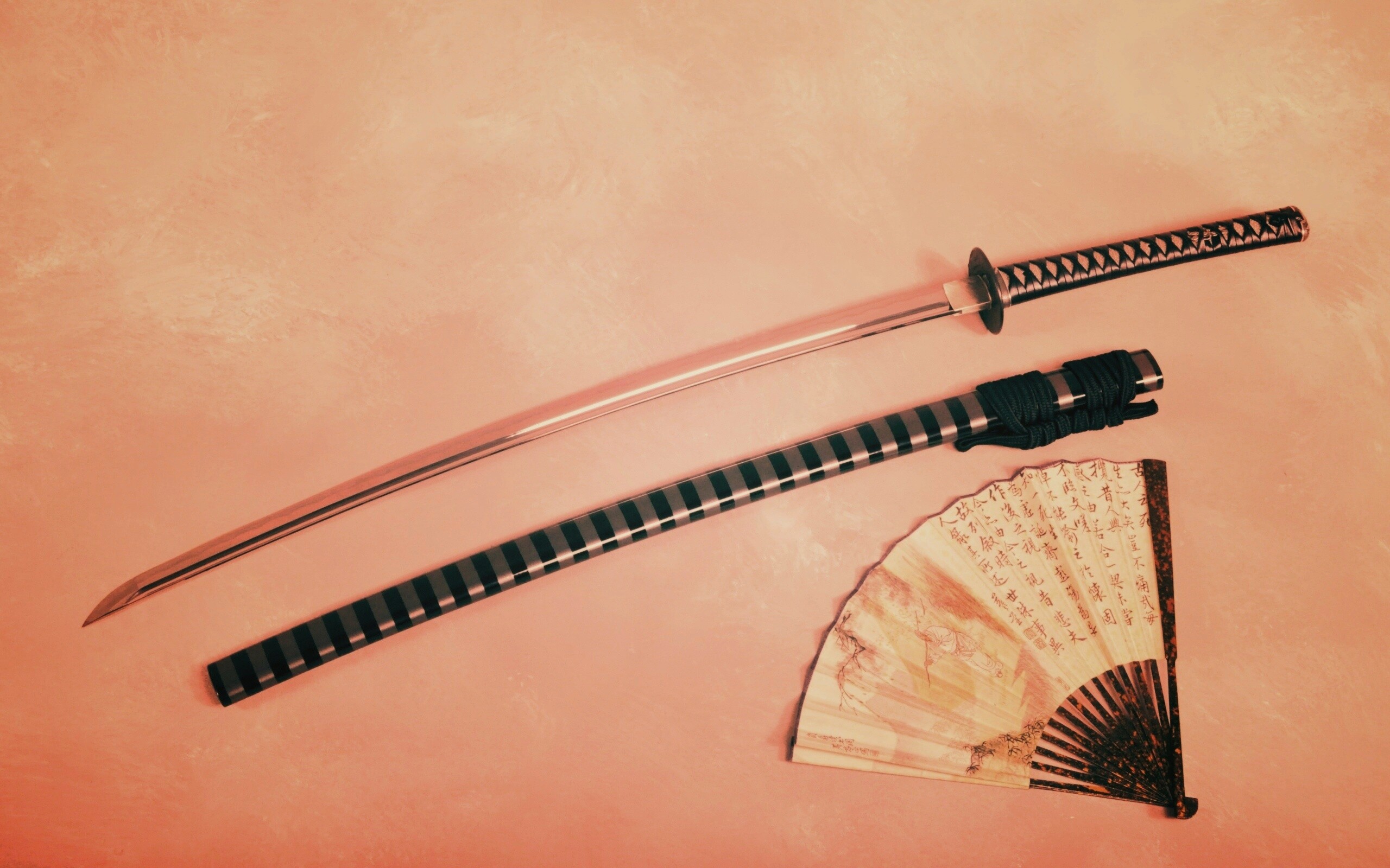 Катана и веер обои