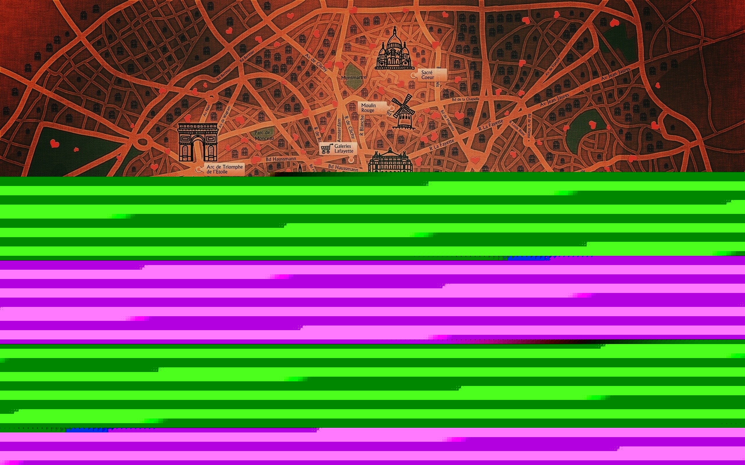 Карта Парижа обои