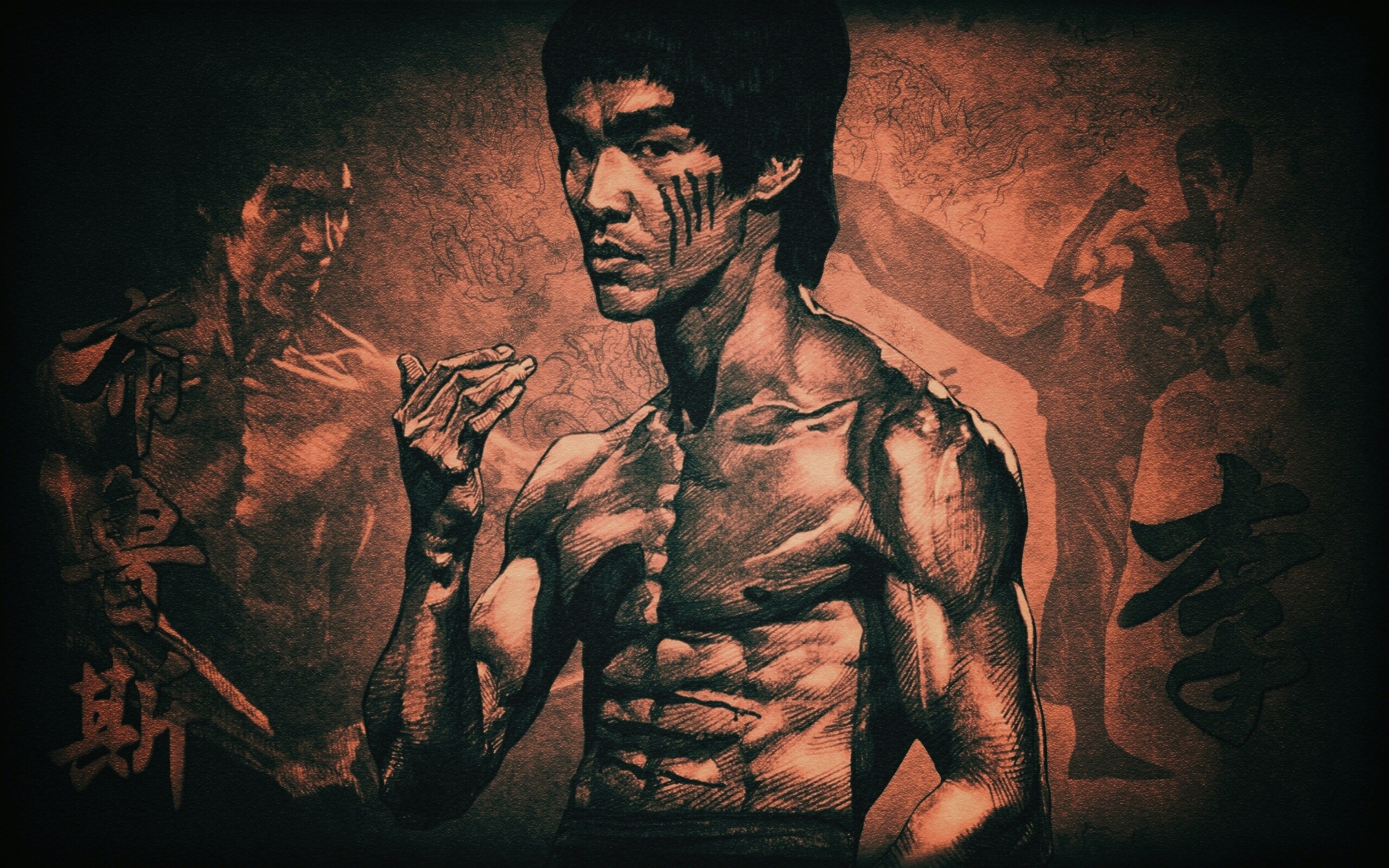 Портрет Брюса Ли обои