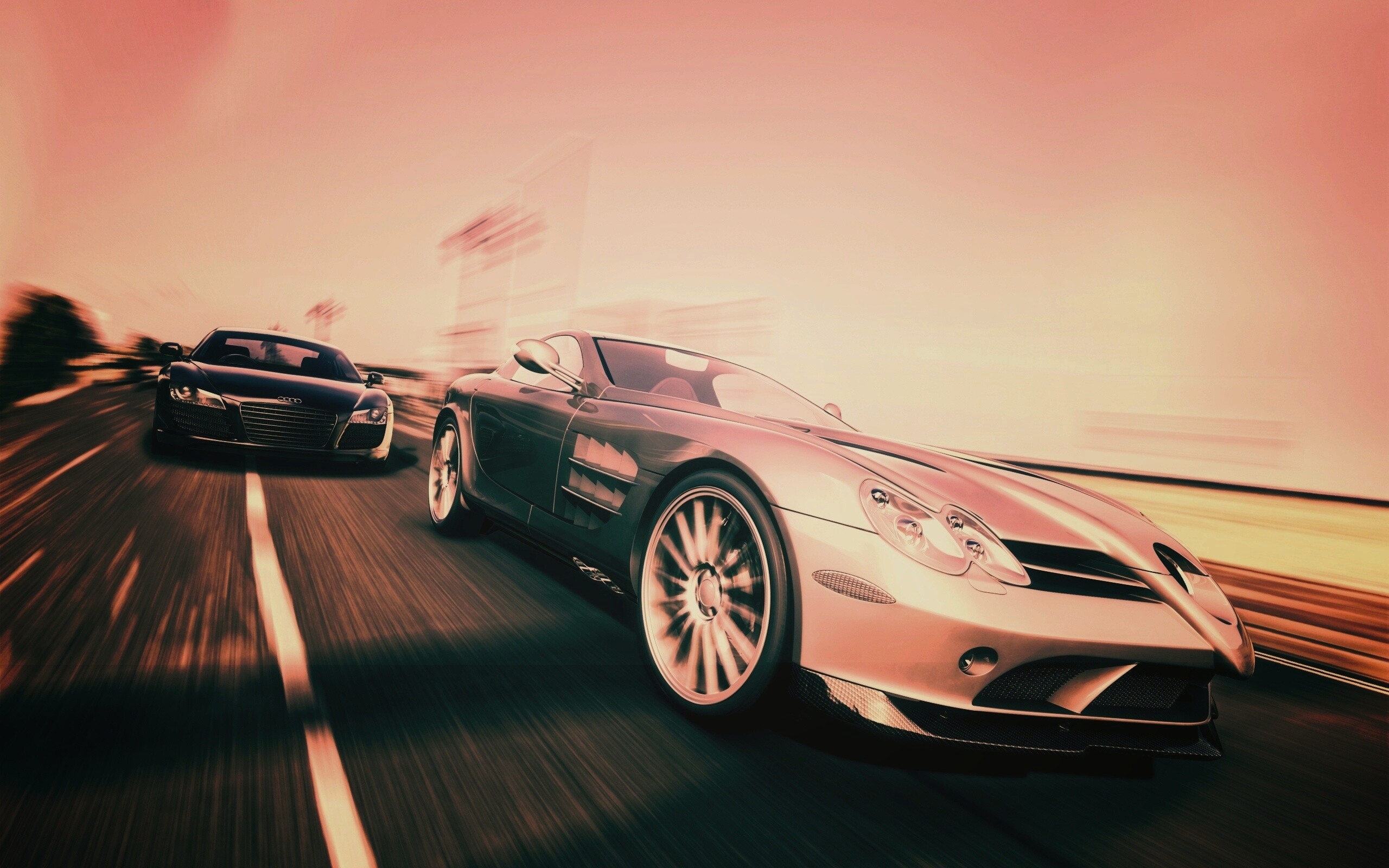 Гонка Ауди и Мерседеса обои