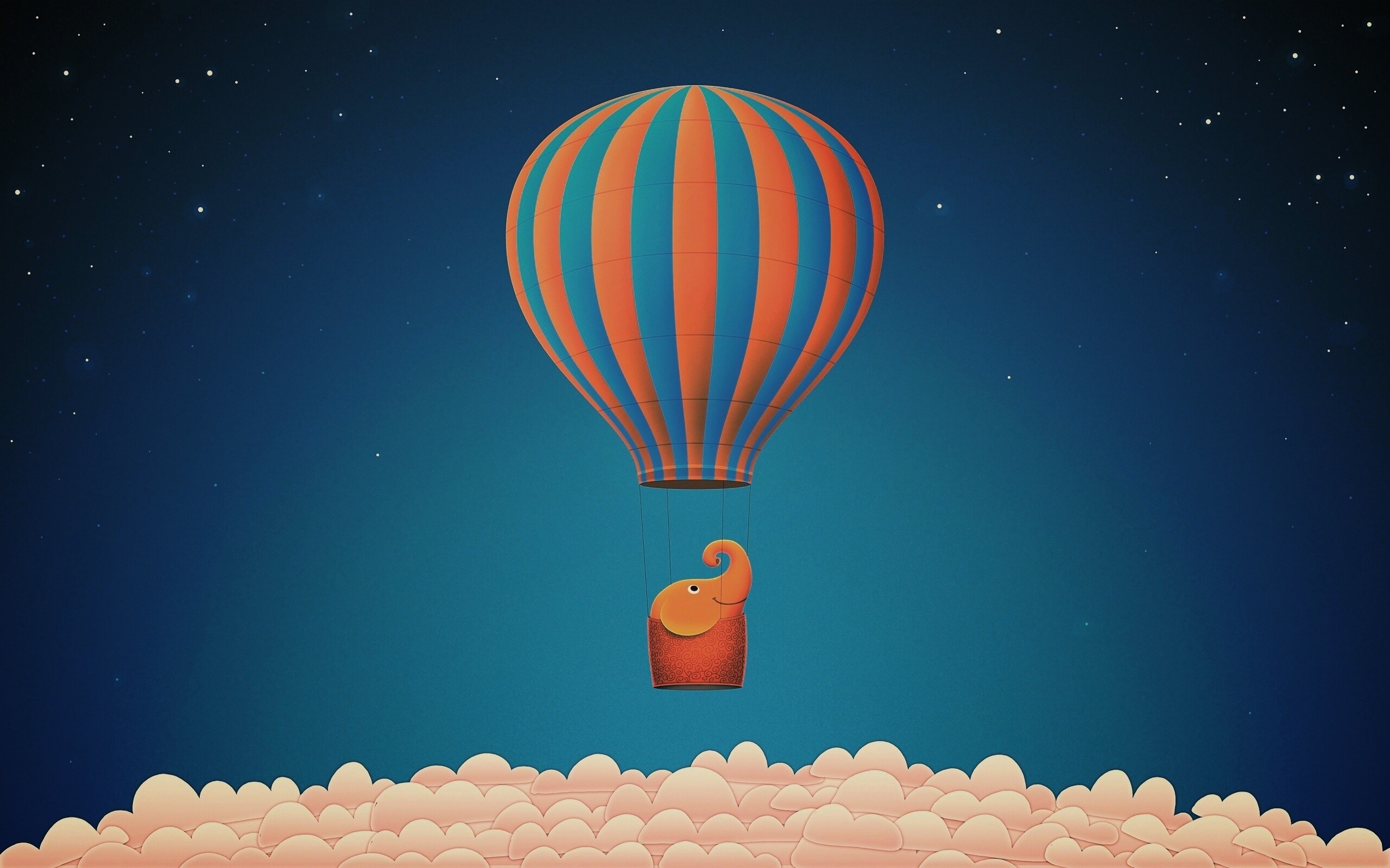 Слон на воздушном шаре обои
