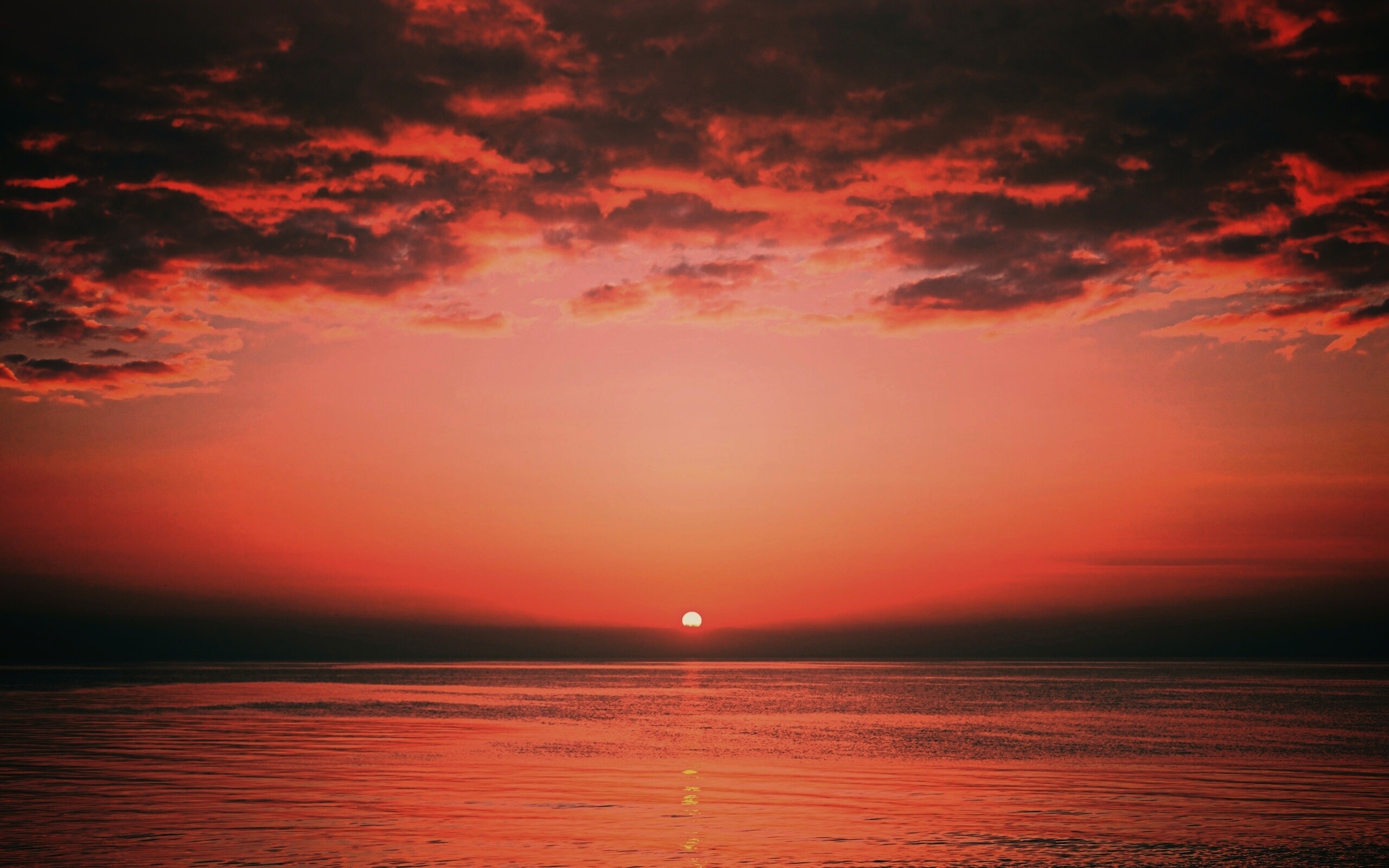 Багровый закат обои