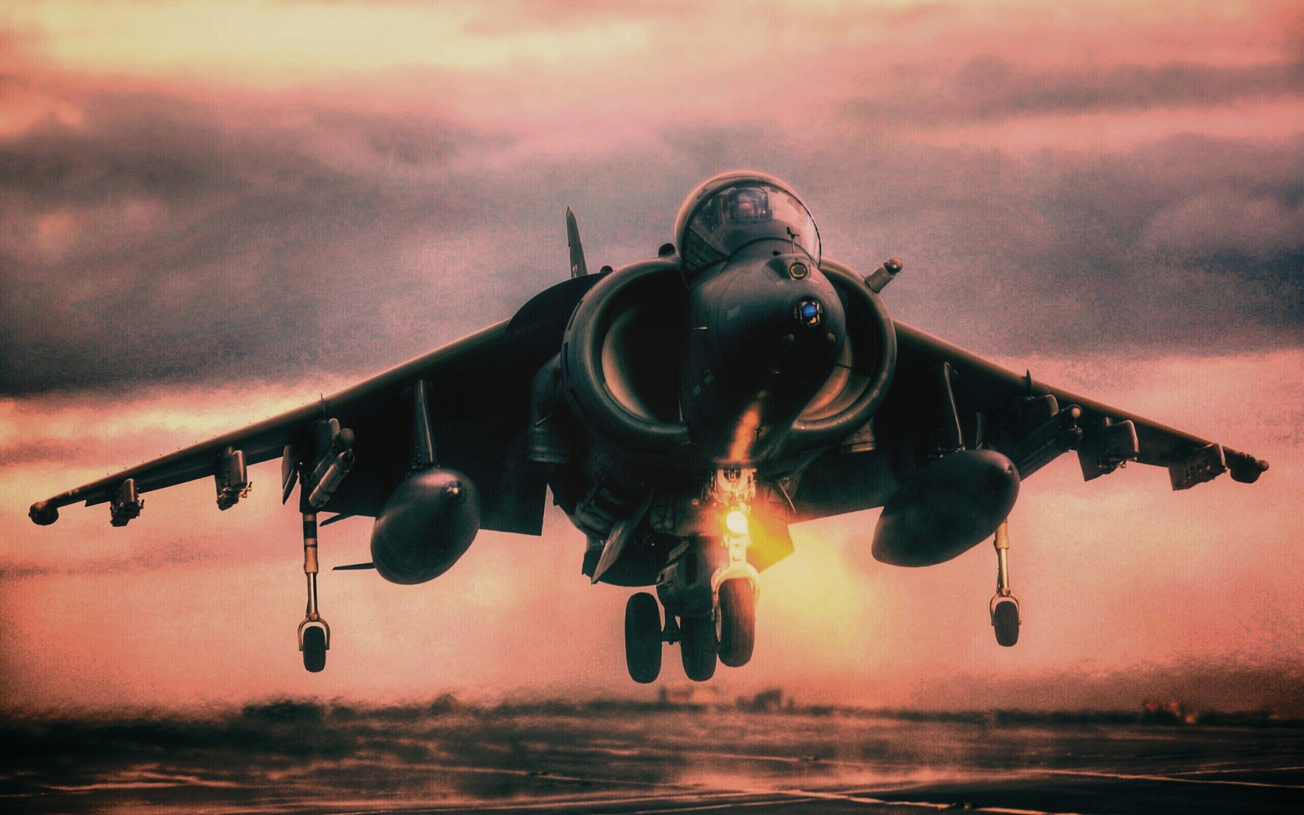 Истребитель на взлете обои