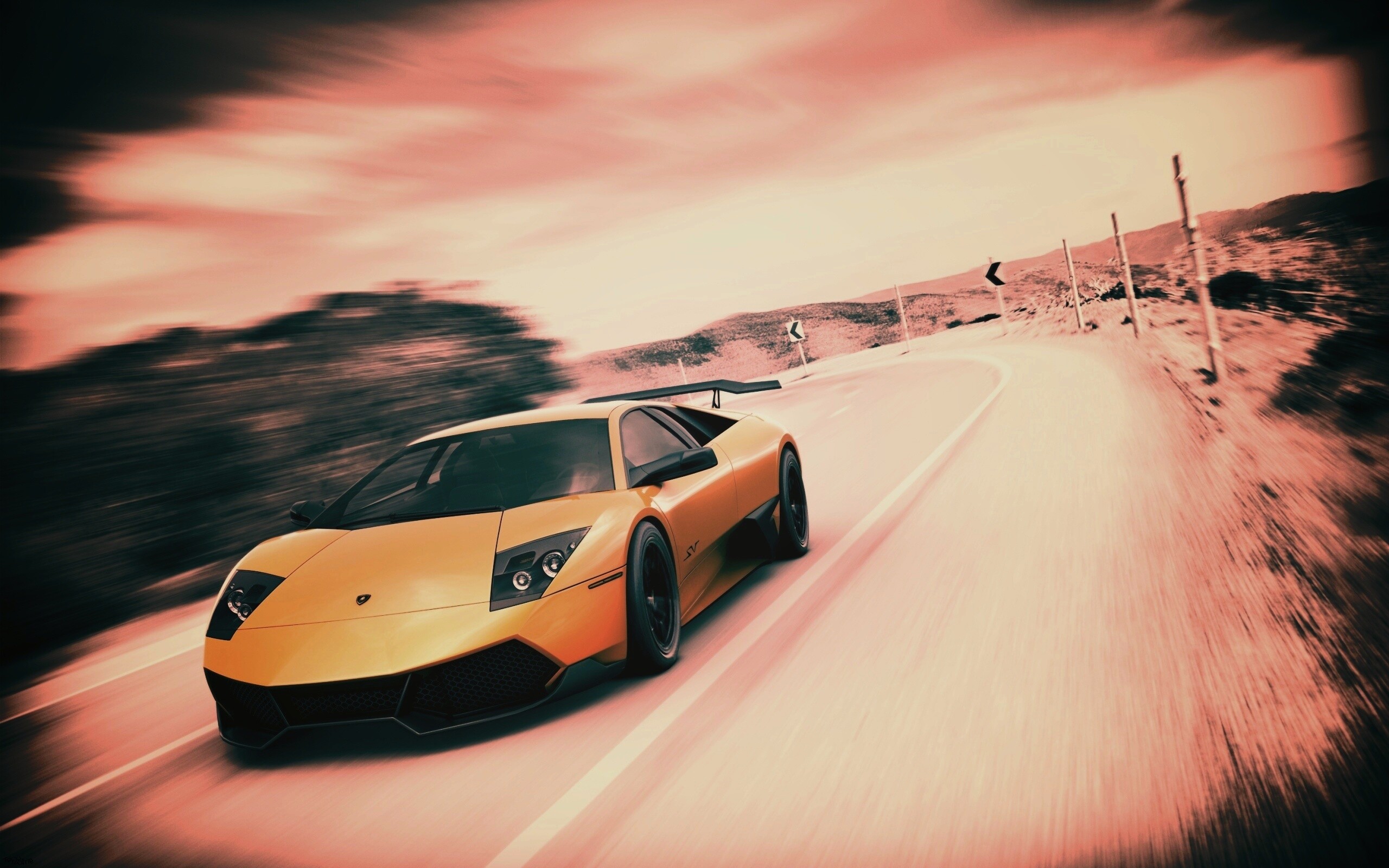 Желтая Ламборджини обои