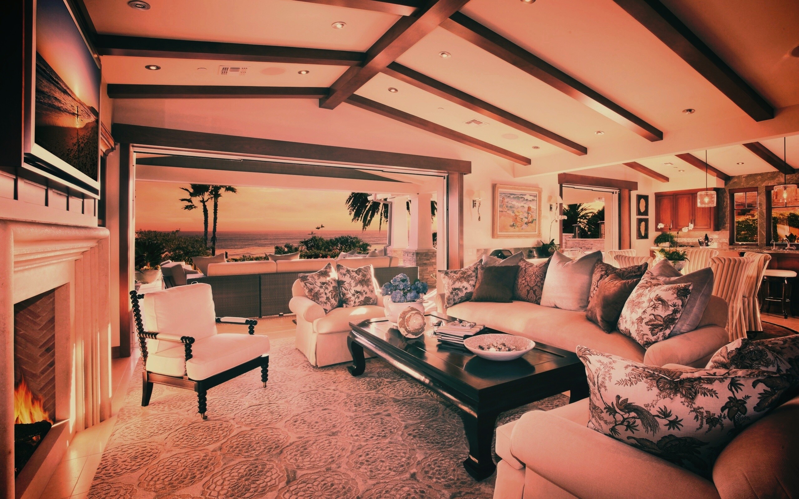 Уютная гостиная обои