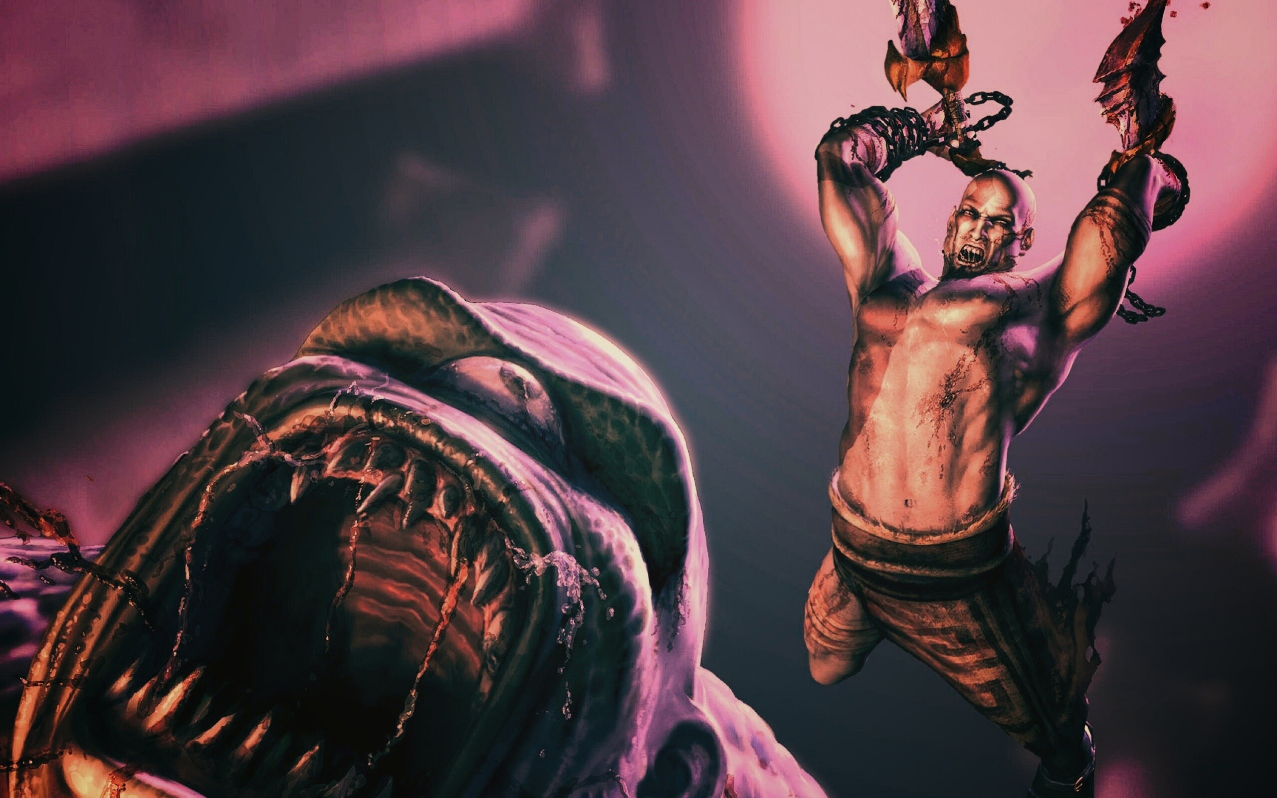Кратос против монстра обои