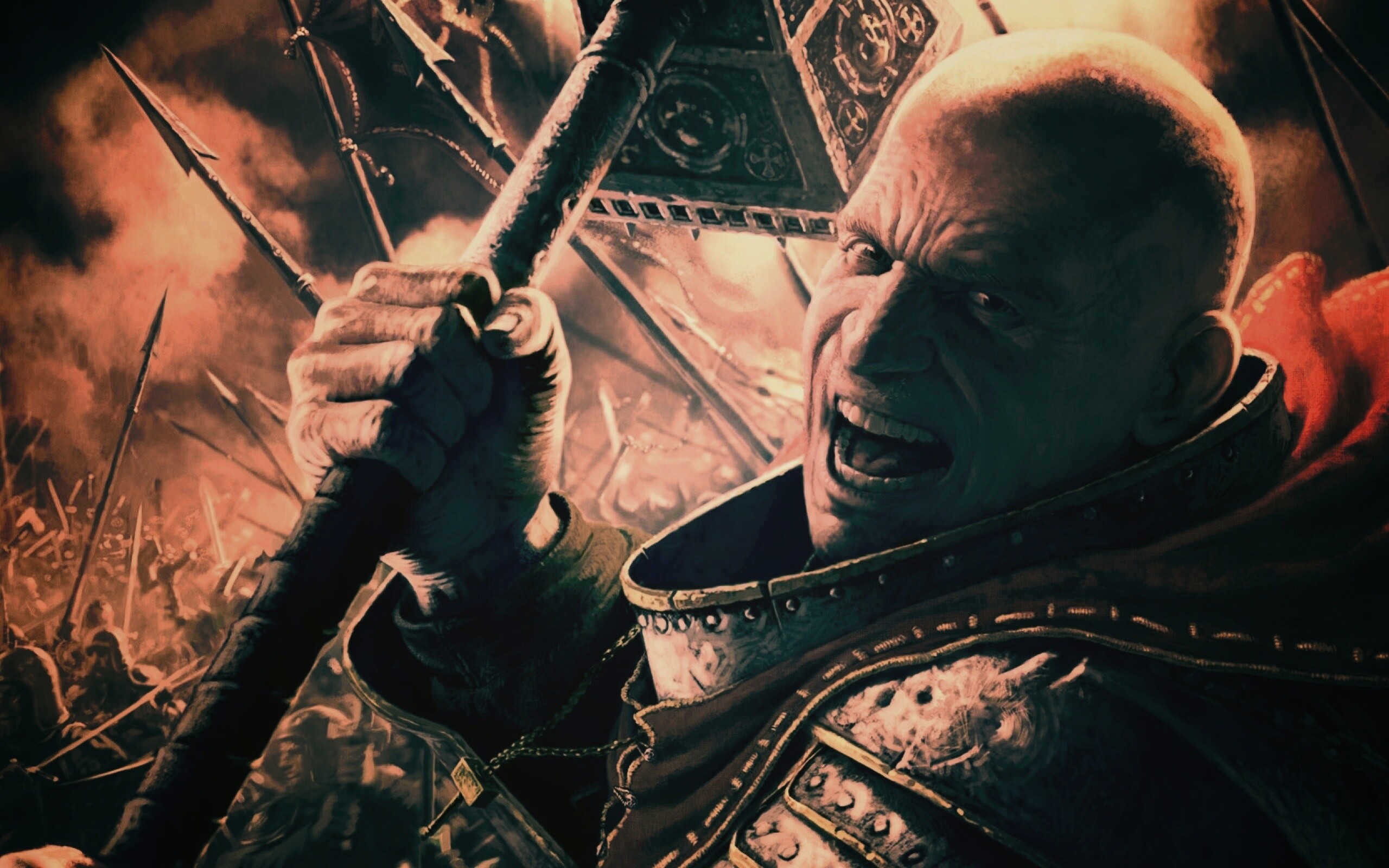 Воин с боевым молотом обои