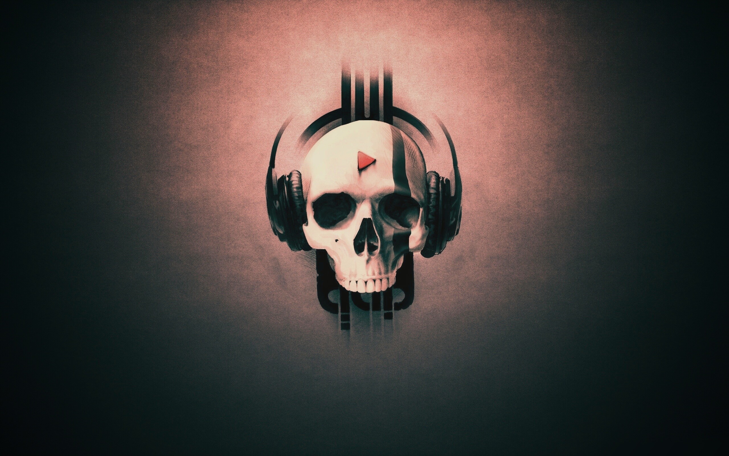 Череп в наушниках обои