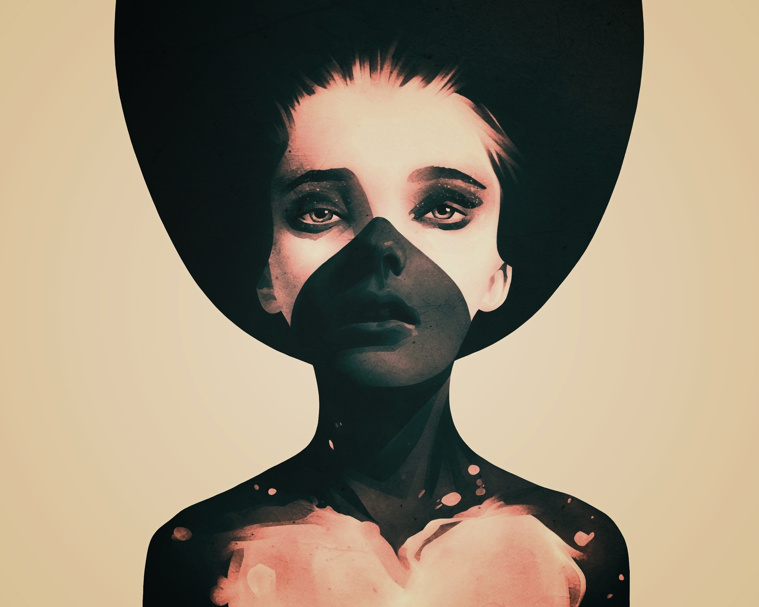 Черно-белый бодиарт обои