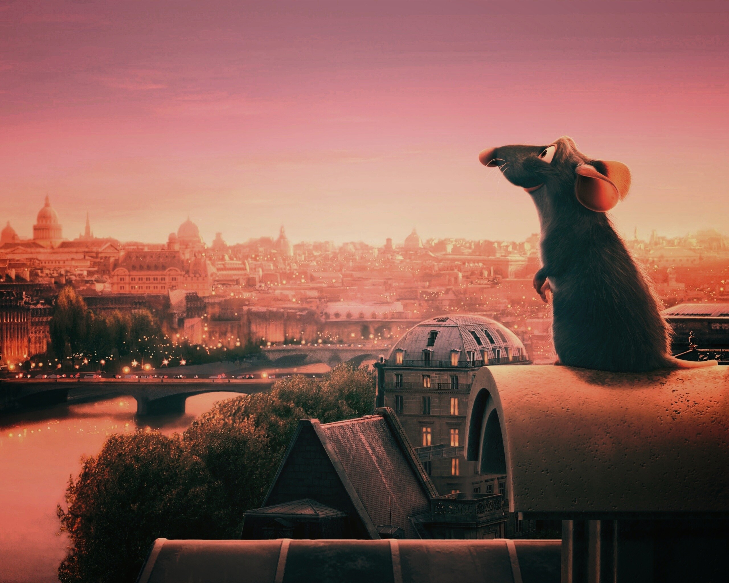 Рататуй на фоне Парижа обои