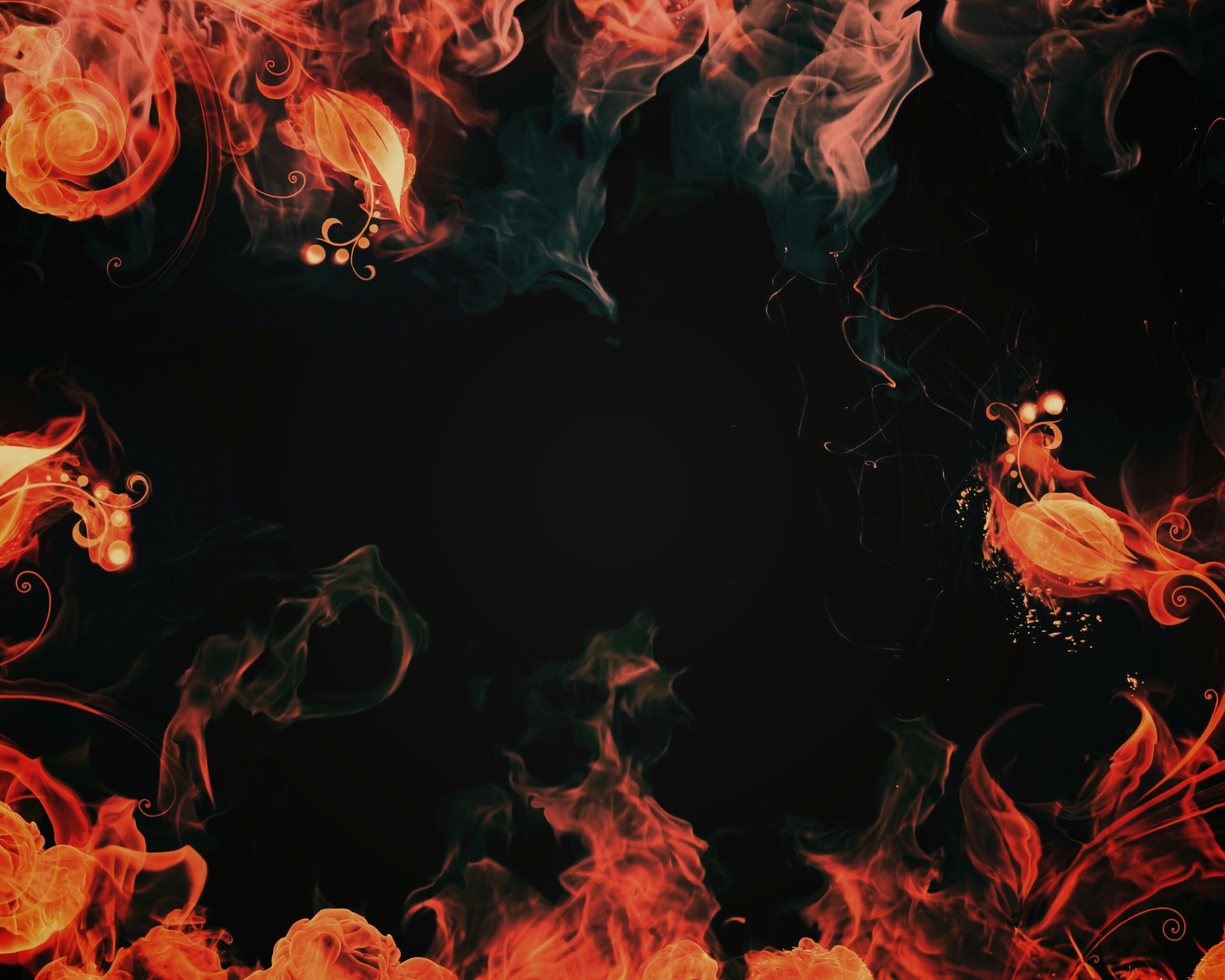 Огненные цветы обои