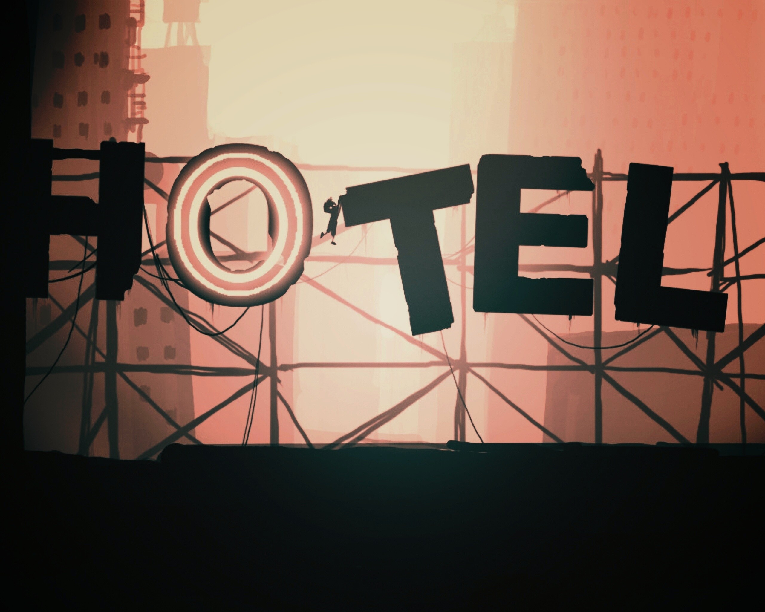 Мальчик из Limbo на вывеске "Hotel" обои
