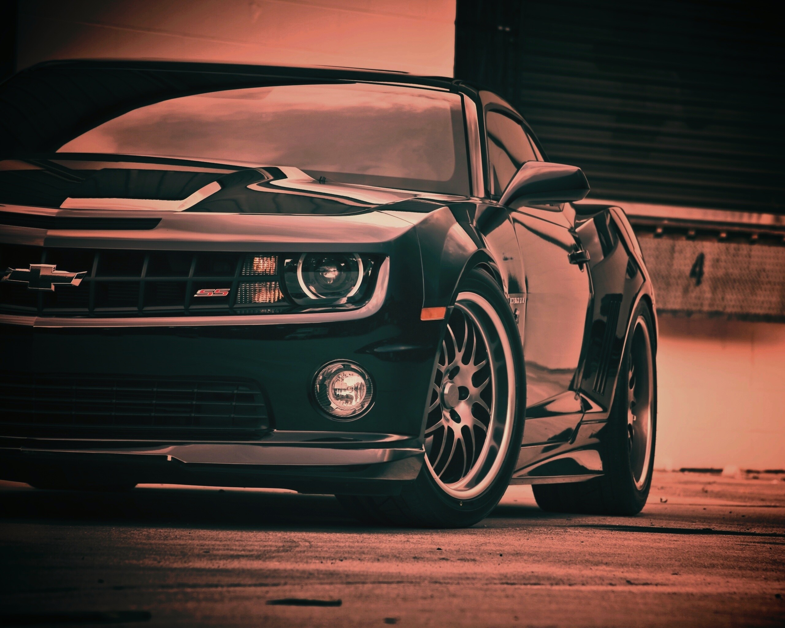 Черный шевроле обои