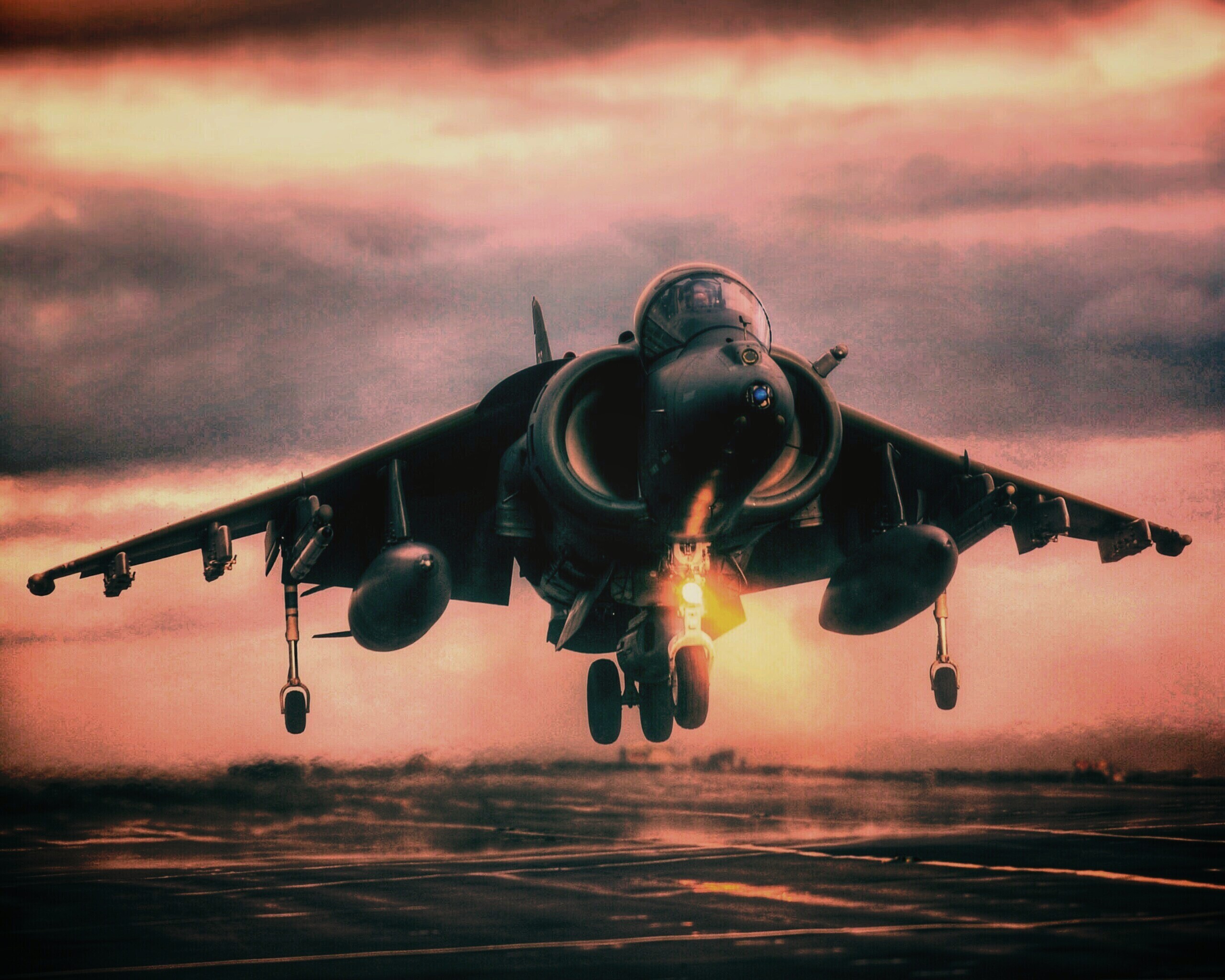 Истребитель на взлете обои