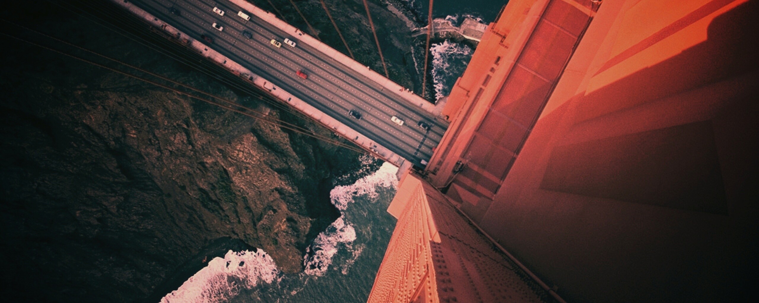 Вид в с пролета моста Золотые Ворота обои