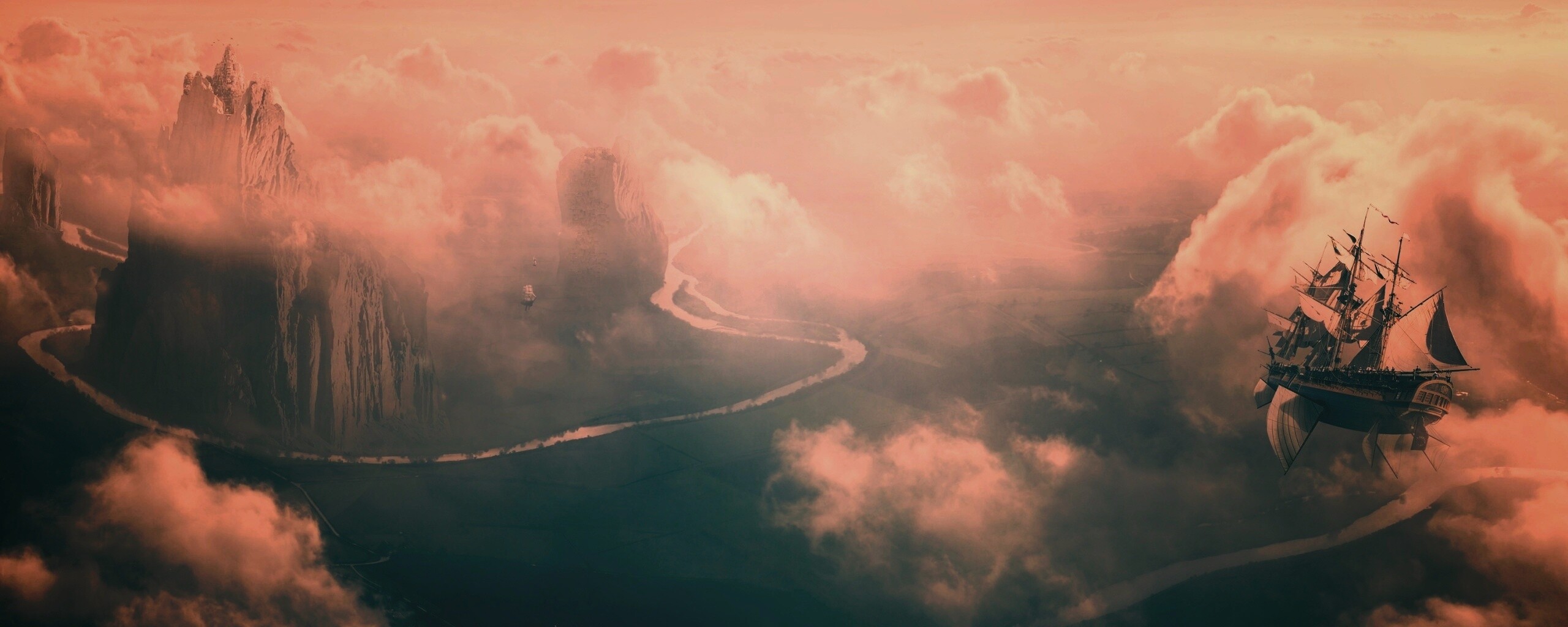 Летающий корабль обои