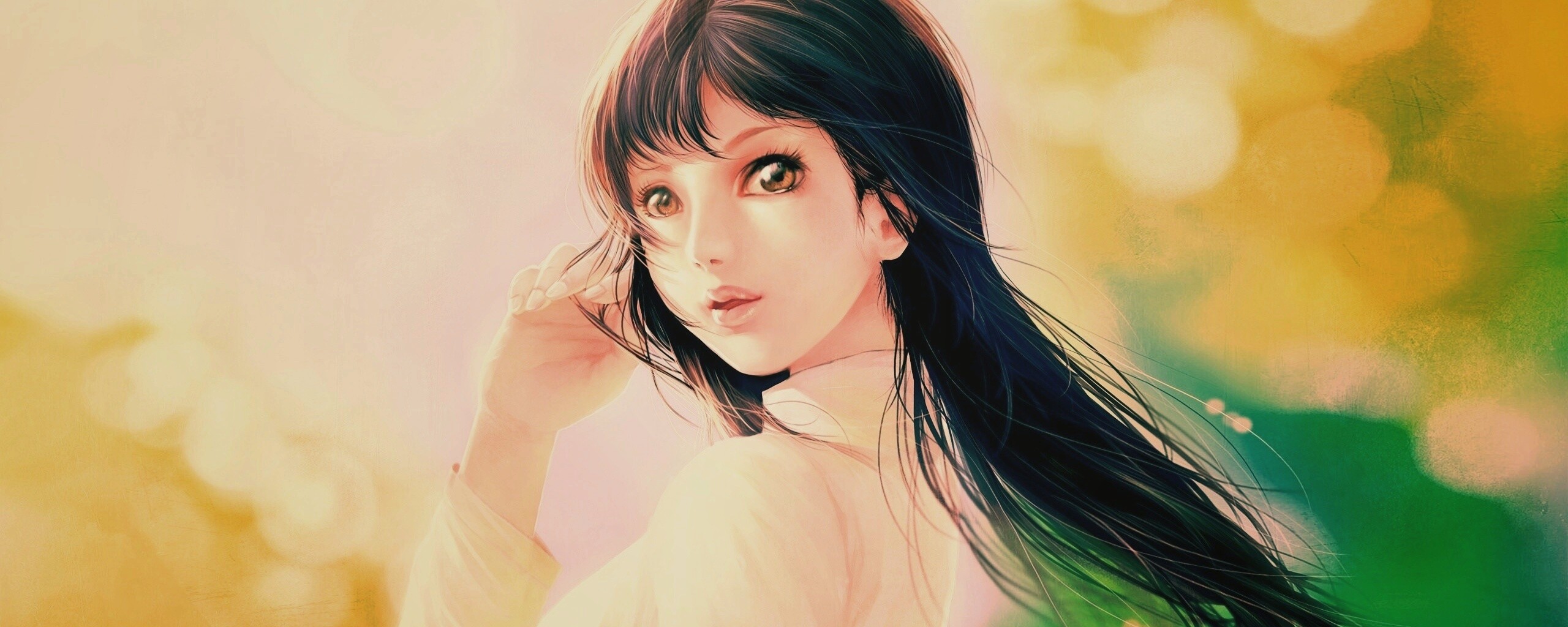 Девушка вполоборота обои