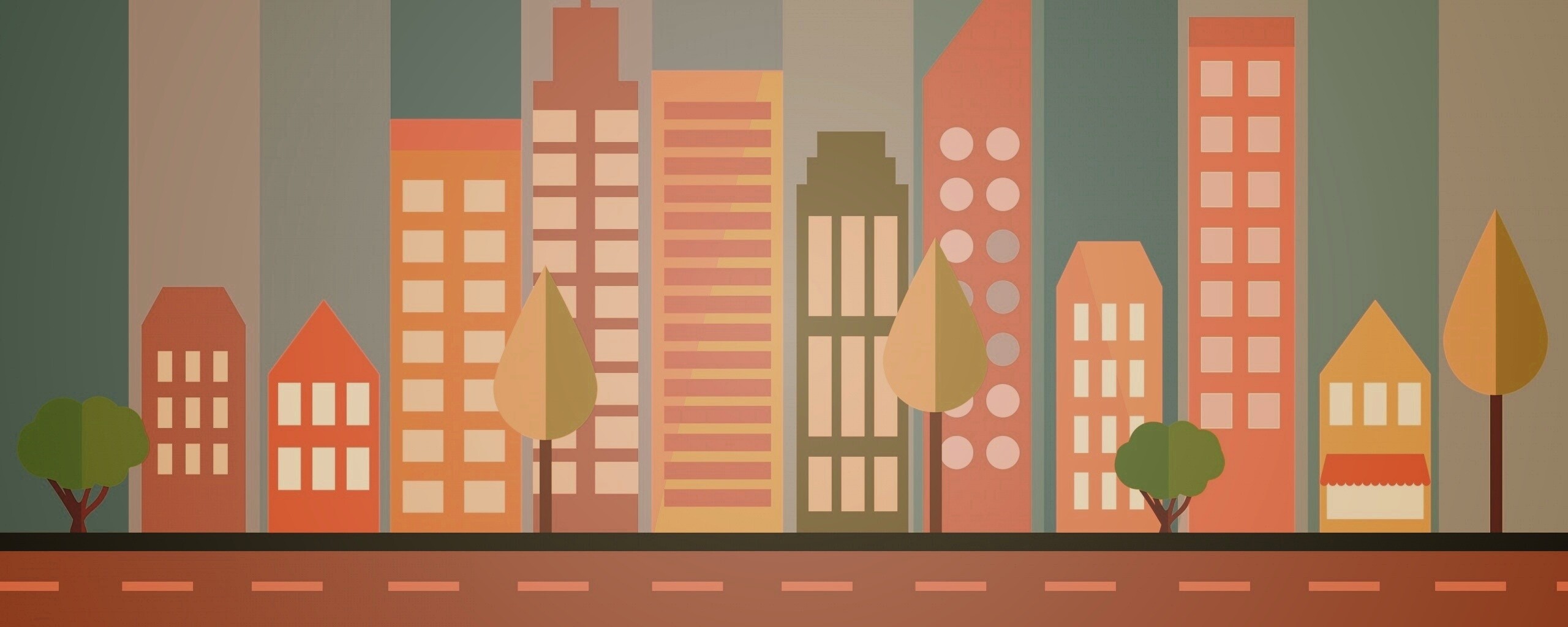 Векторный рисунок города обои